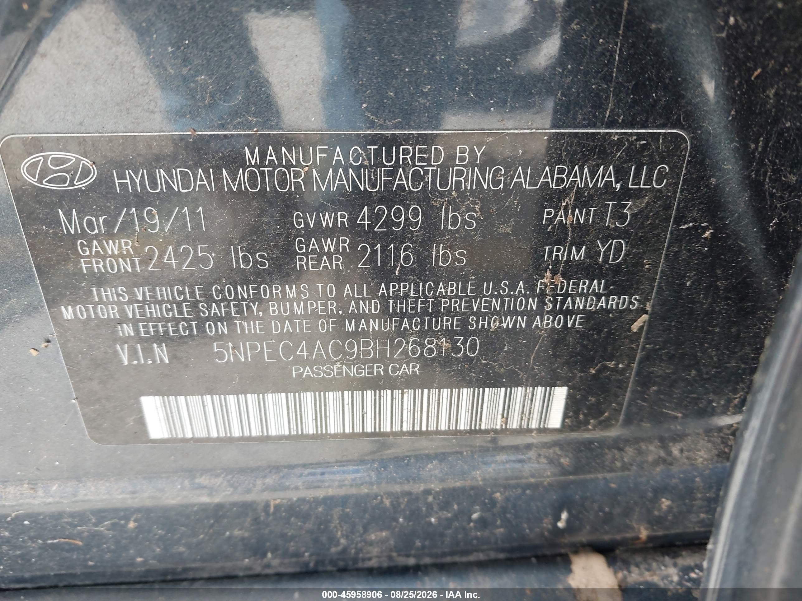 2011 Hyundai Sonata Limited Gray vin: 5NPEC4AC9BH268130