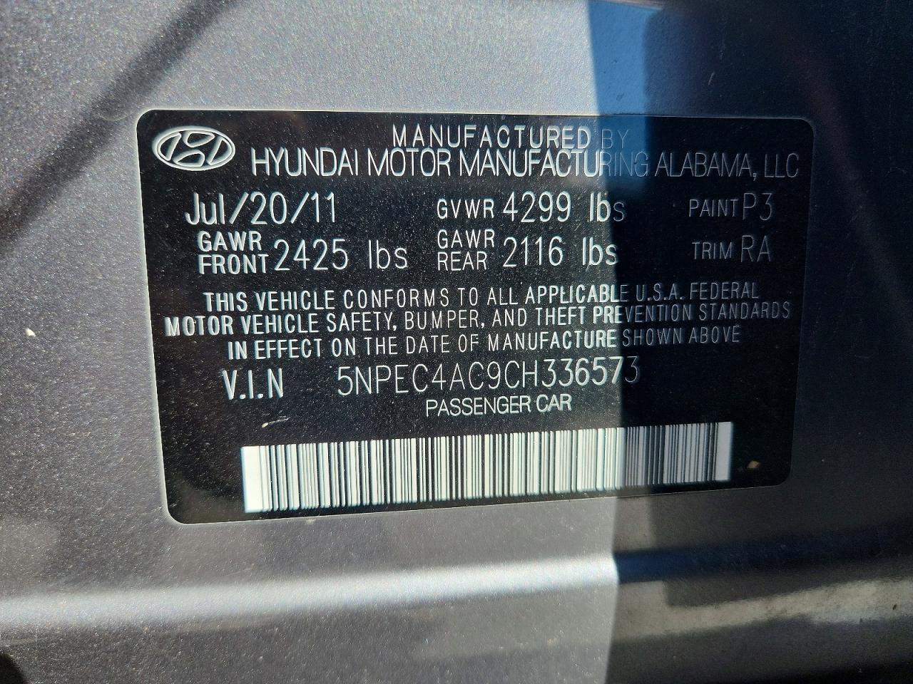 2012 Hyundai Sonata Limited Gray vin: 5NPEC4AC9CH336573