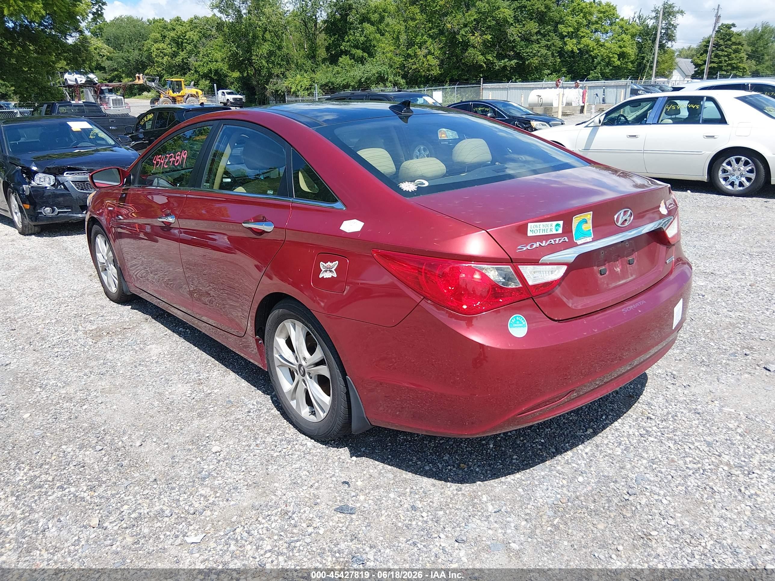 2012 Hyundai Sonata Limited Red vin: 5NPEC4AC9CH357939