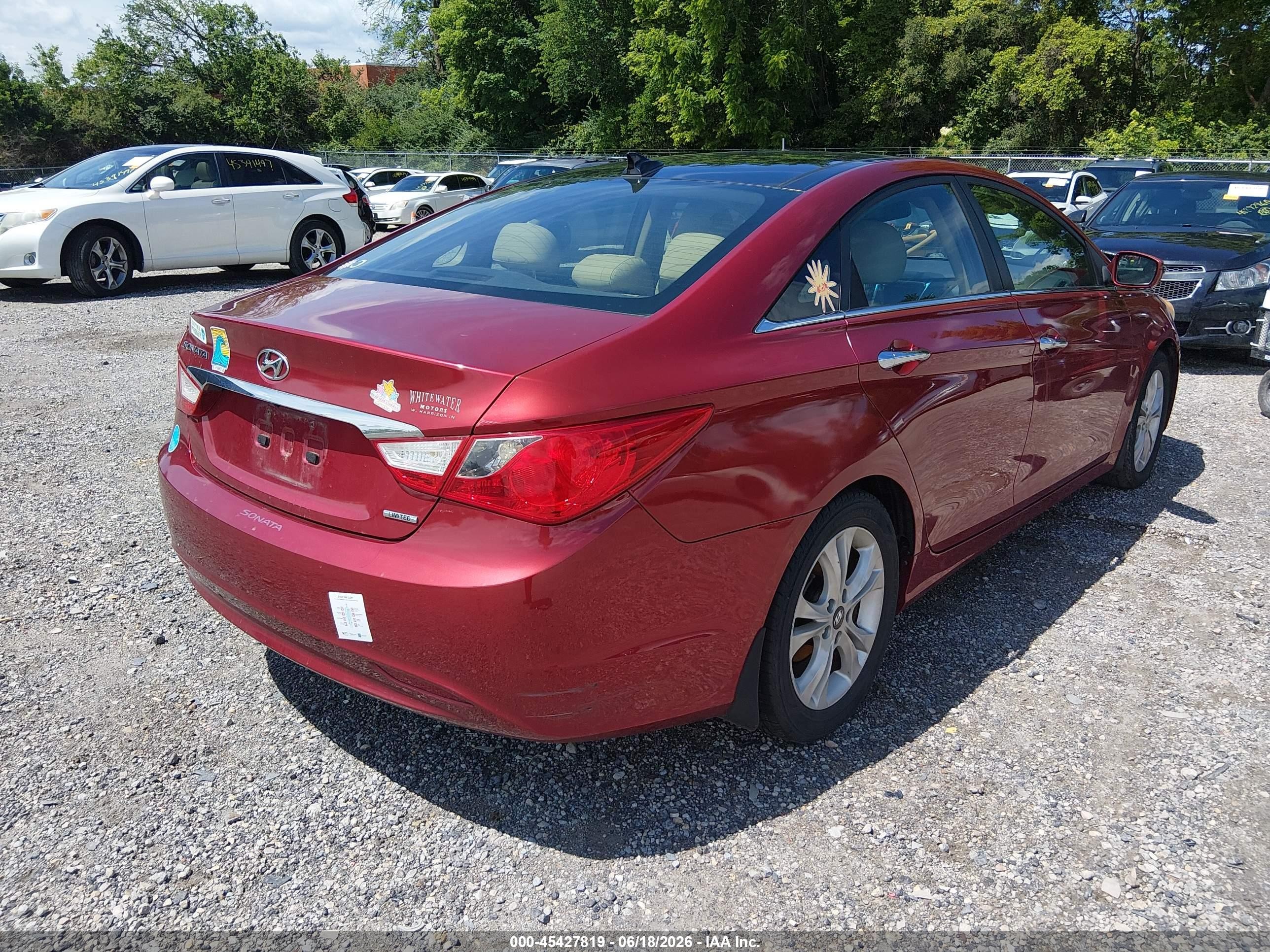 2012 Hyundai Sonata Limited Red vin: 5NPEC4AC9CH357939