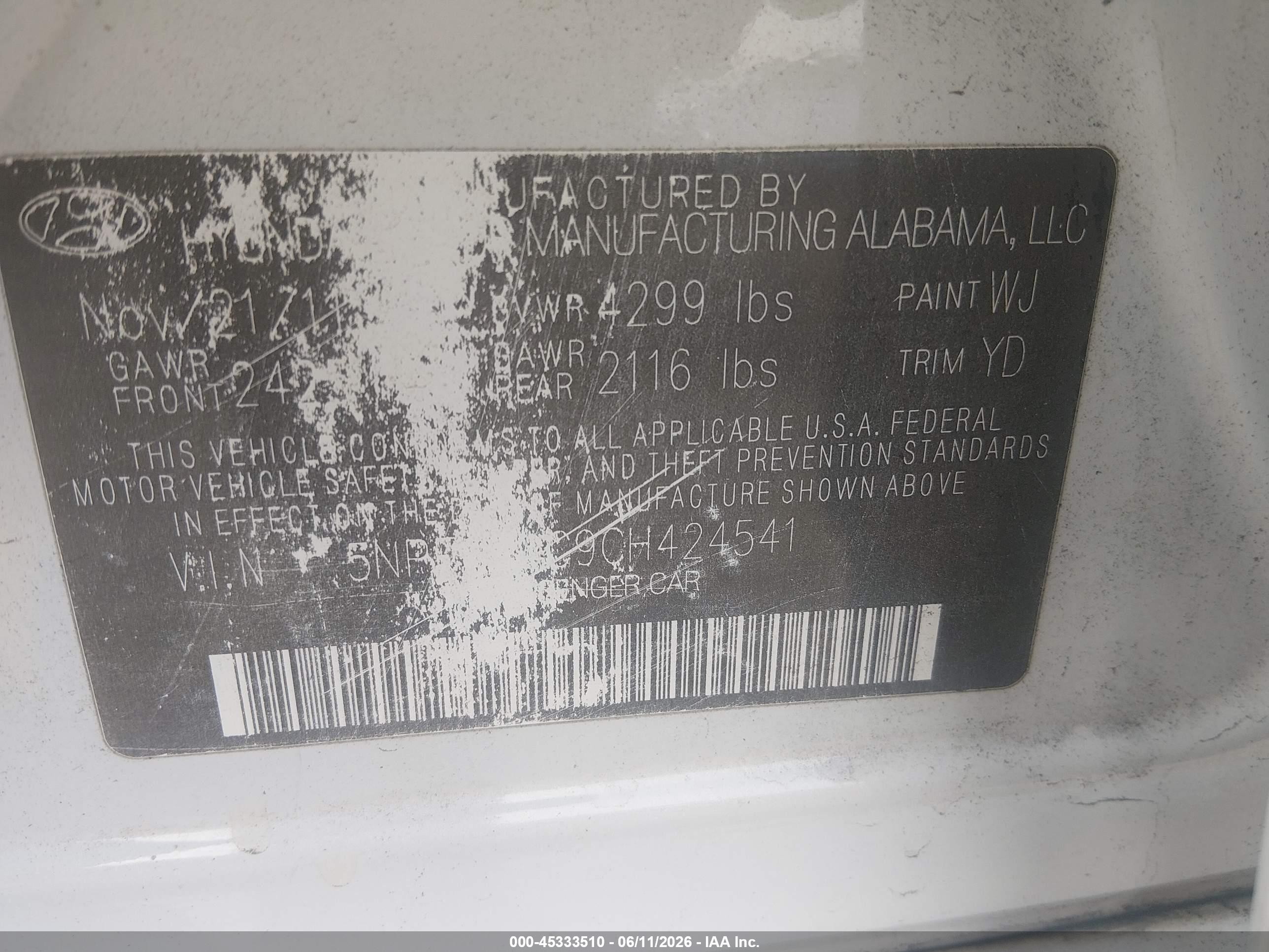 2012 Hyundai Sonata Limited Белый vin: 5NPEC4AC9CH424541