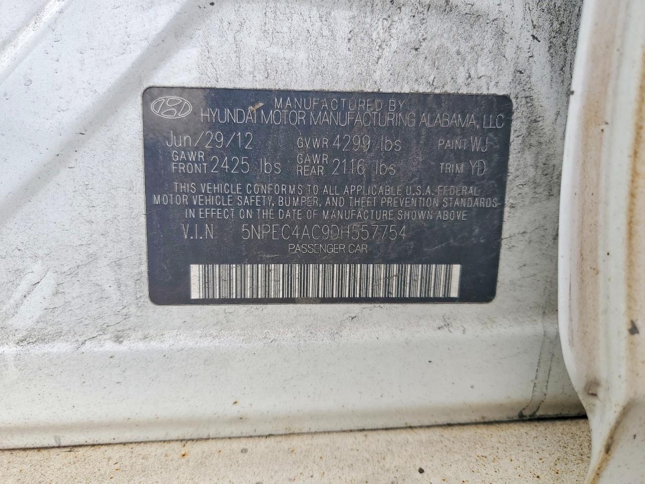 2013 Hyundai Sonata Limited White vin: 5NPEC4AC9DH557754