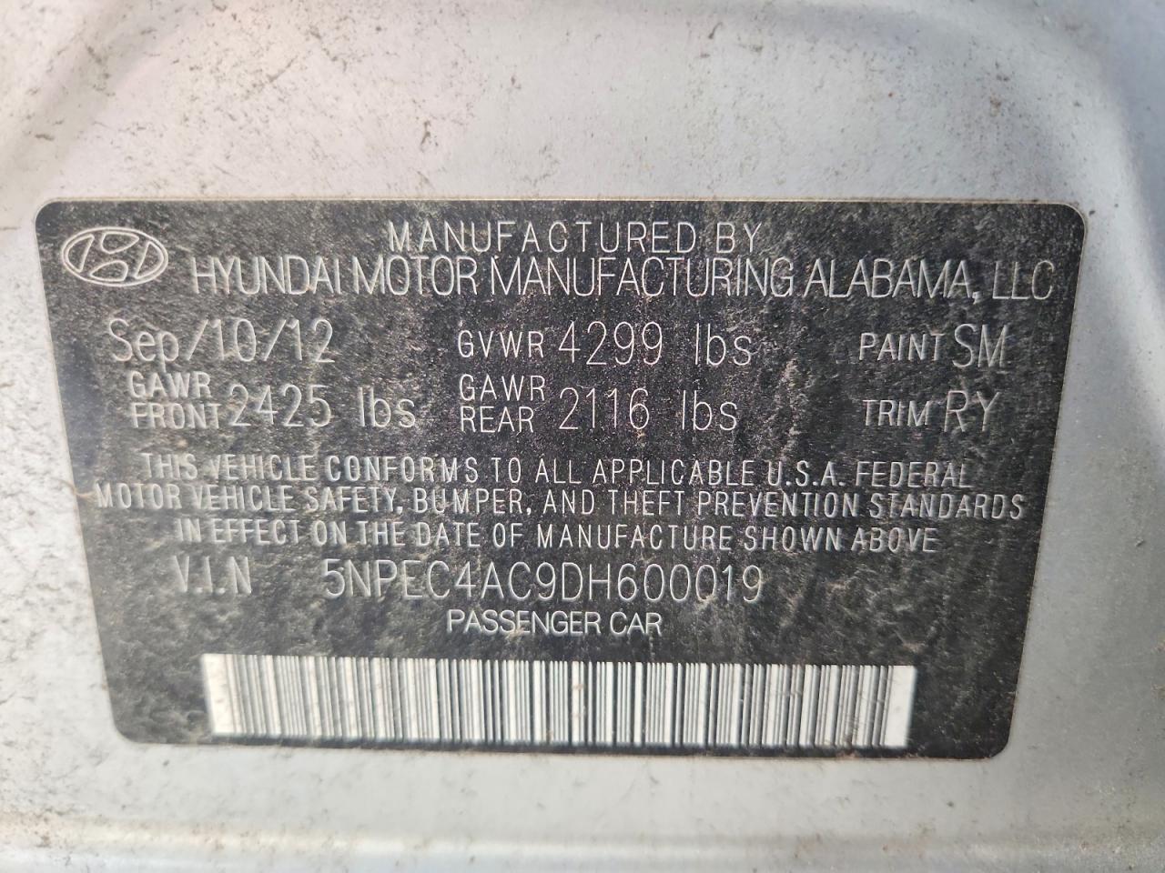 2013 Hyundai Sonata Limited Silver vin: 5NPEC4AC9DH600019