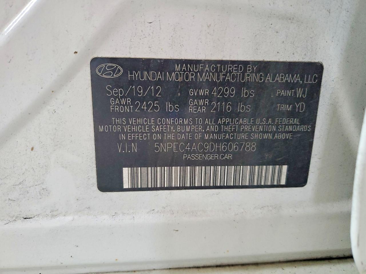 2013 Hyundai Sonata Limited White vin: 5NPEC4AC9DH606788