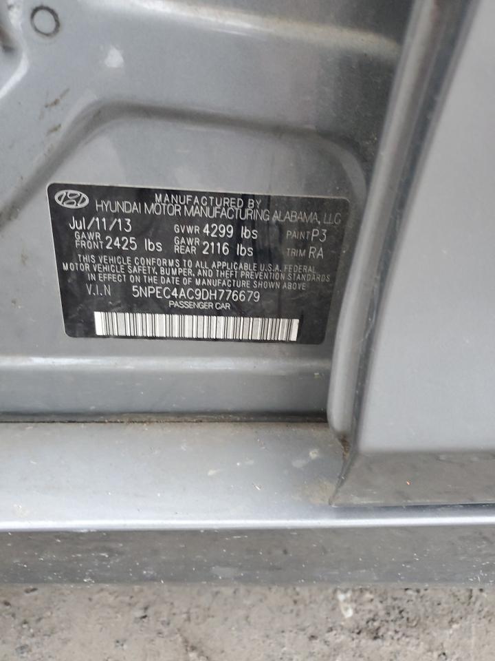 2013 Hyundai Sonata Se Серебряный vin: 5NPEC4AC9DH776679