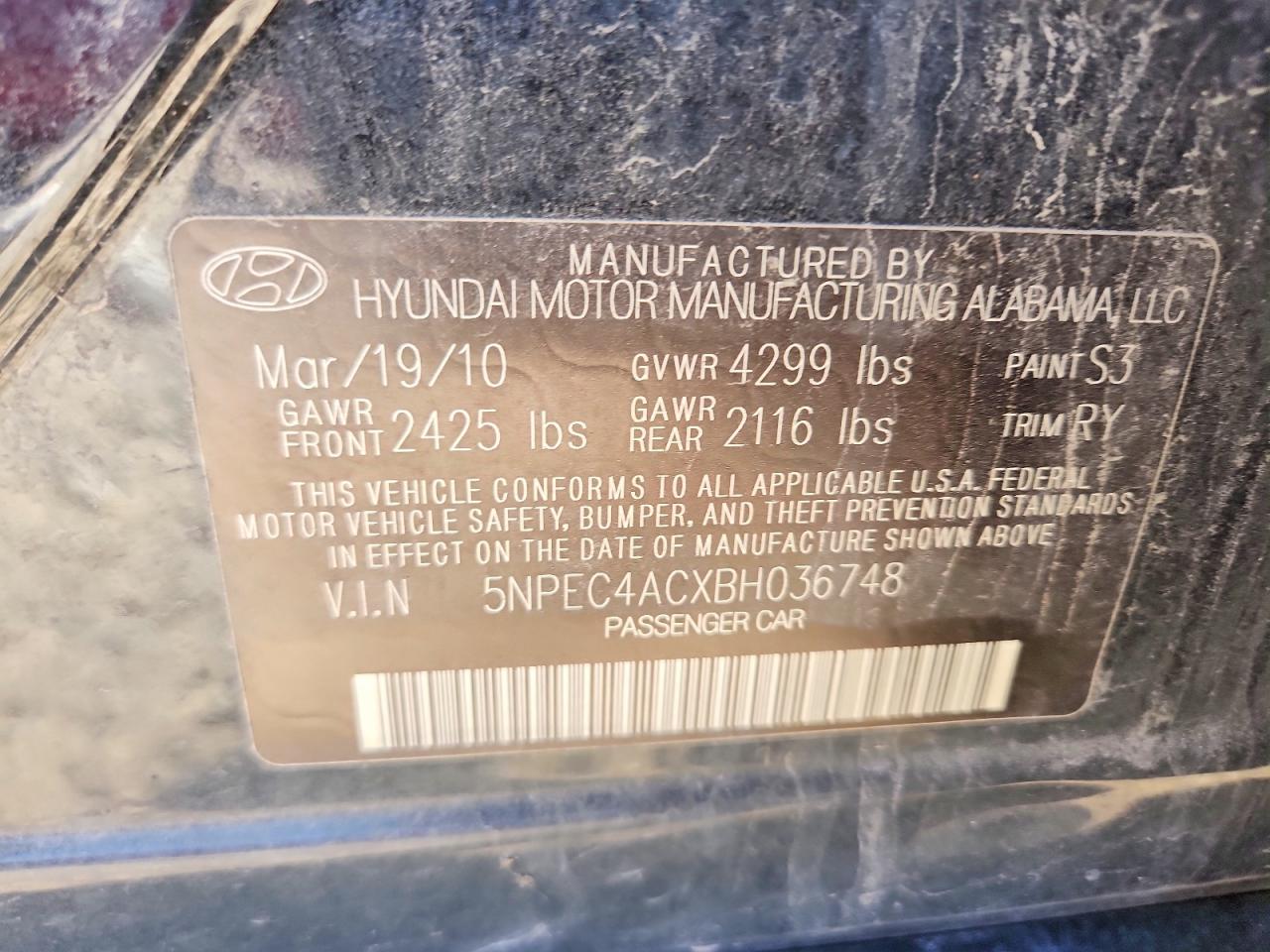 2011 Hyundai Sonata Limited Black vin: 5NPEC4ACXBH036748