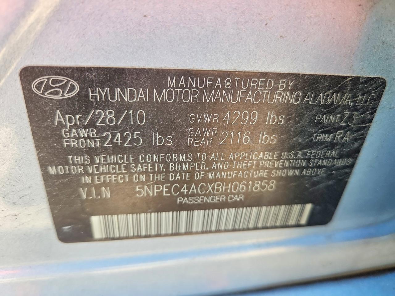 2011 Hyundai Sonata Limited Silver vin: 5NPEC4ACXBH061858
