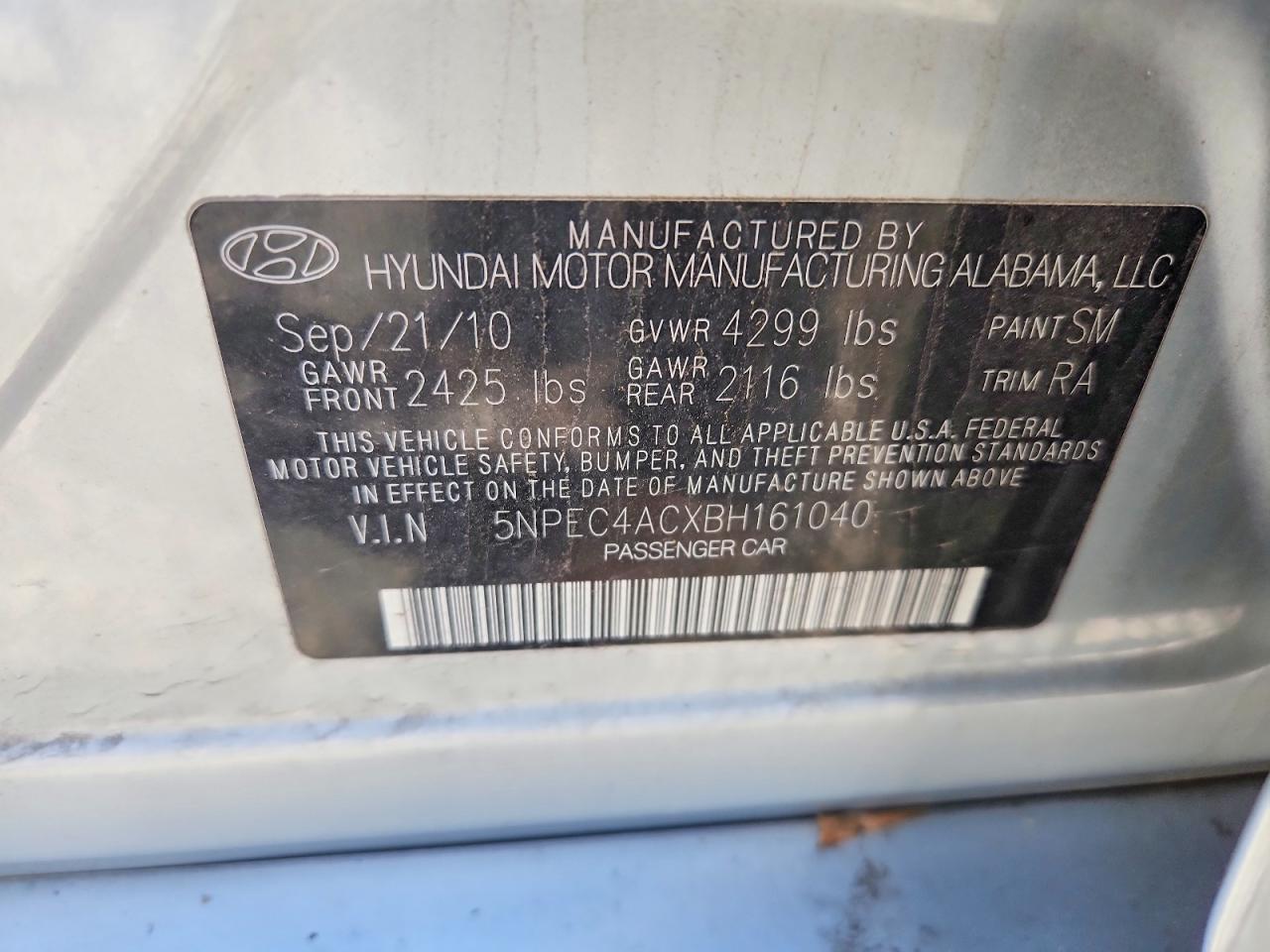 2011 Hyundai Sonata Limited Silver vin: 5NPEC4ACXBH161040