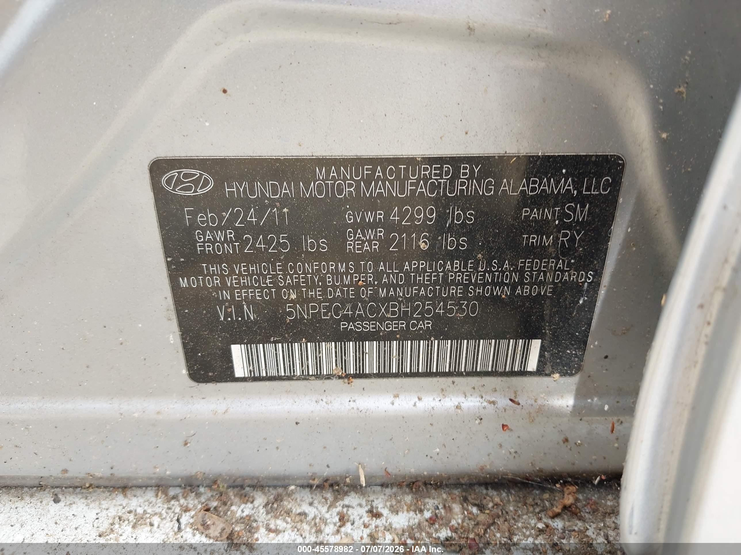 2011 Hyundai Sonata Limited Silver vin: 5NPEC4ACXBH254530