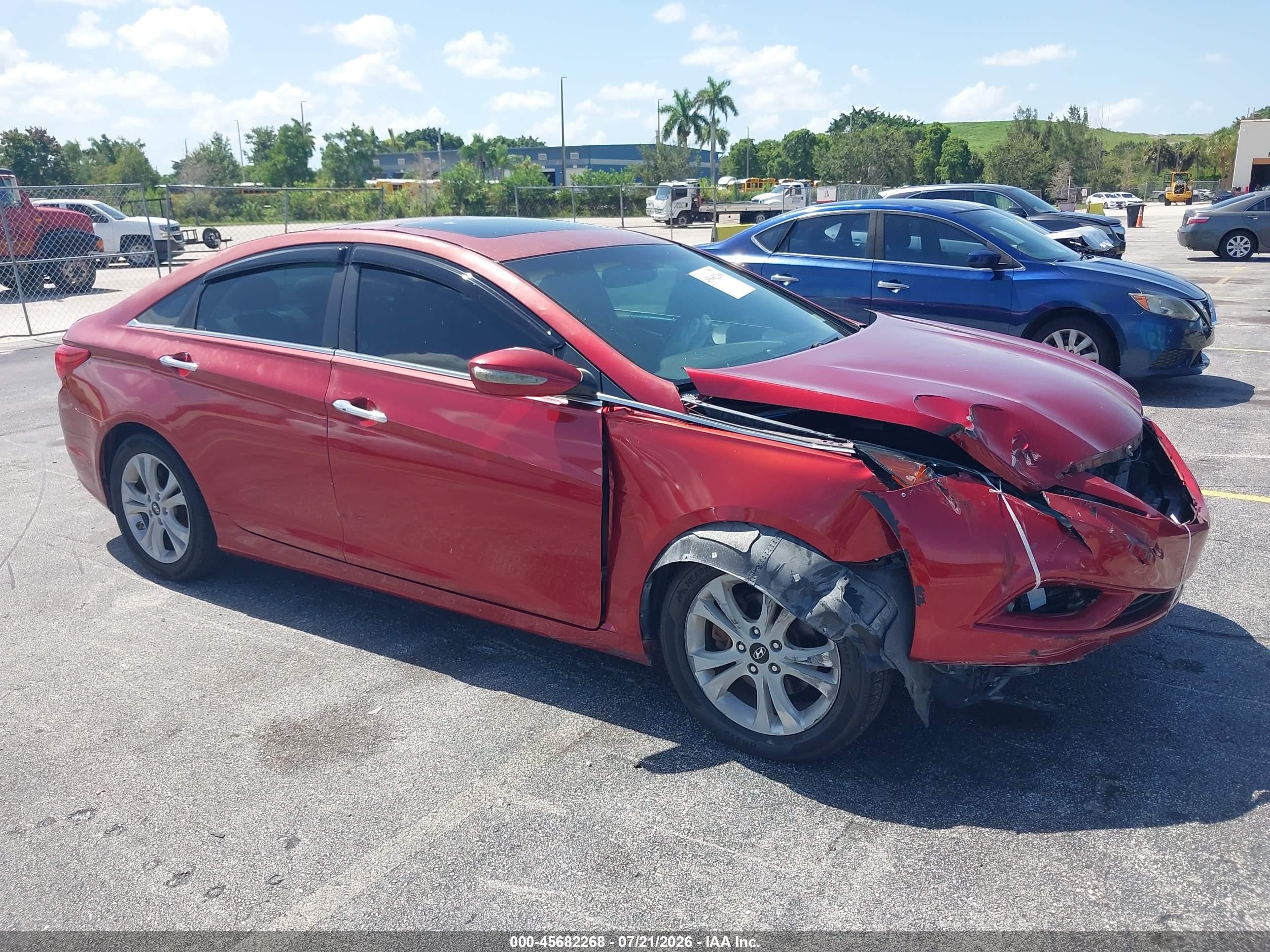2011 Hyundai Sonata Limited Красный vin: 5NPEC4ACXBH305556