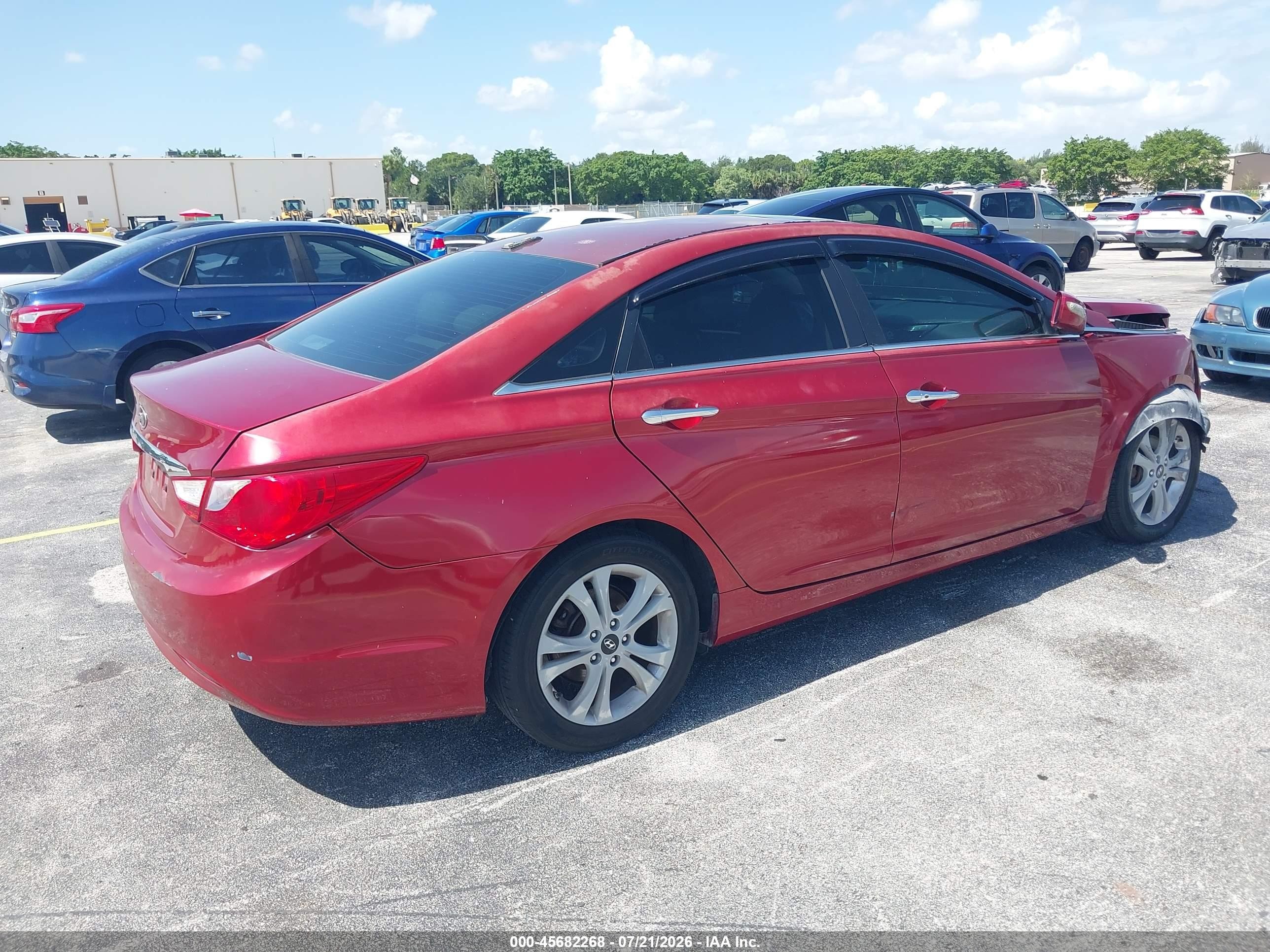 2011 Hyundai Sonata Limited Красный vin: 5NPEC4ACXBH305556
