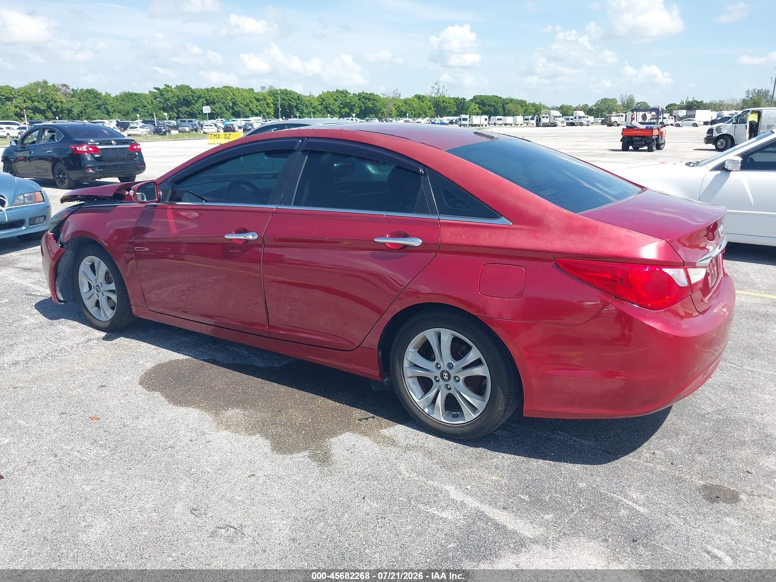 2011 Hyundai Sonata Limited Красный vin: 5NPEC4ACXBH305556