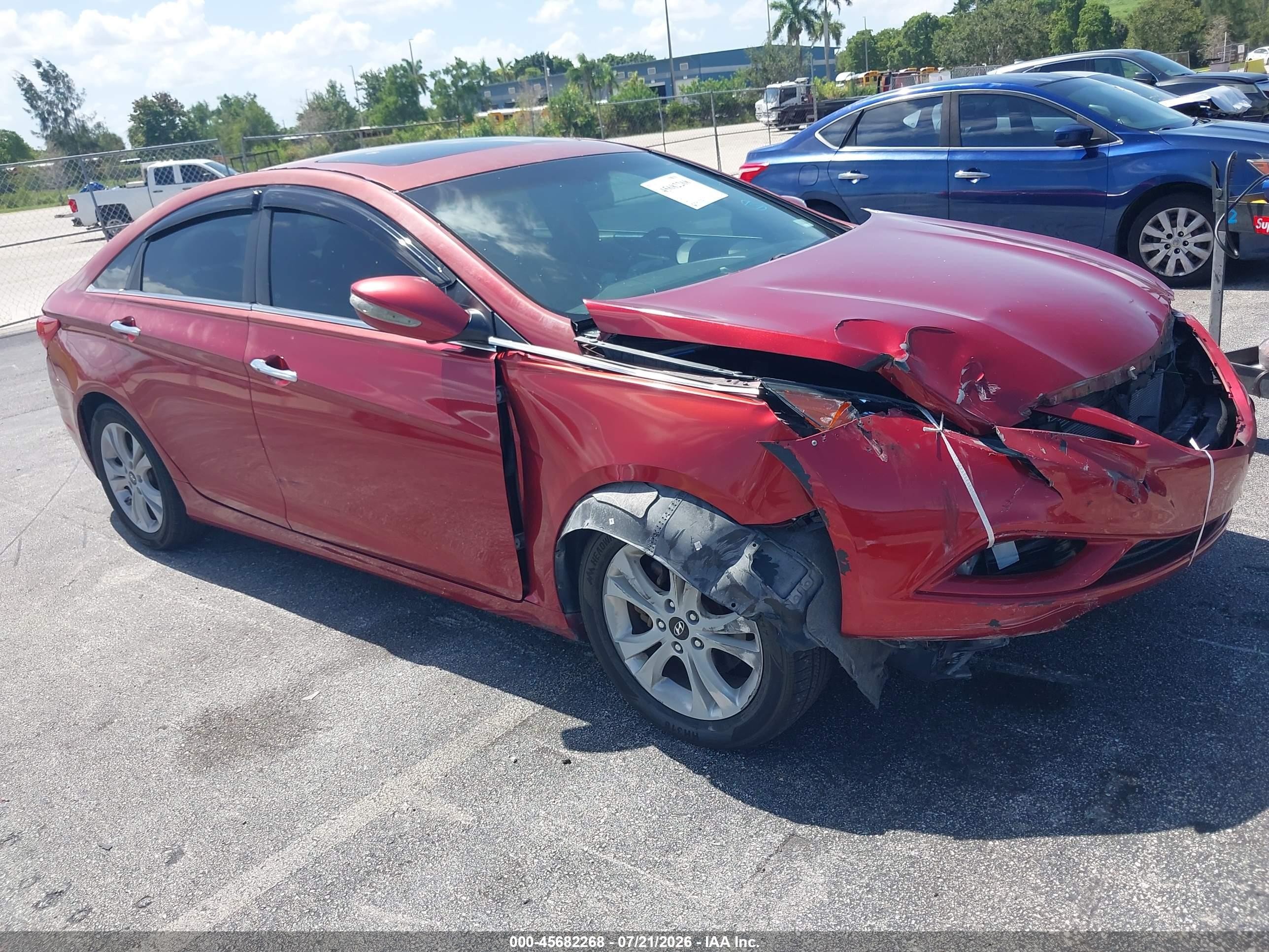 2011 Hyundai Sonata Limited Красный vin: 5NPEC4ACXBH305556