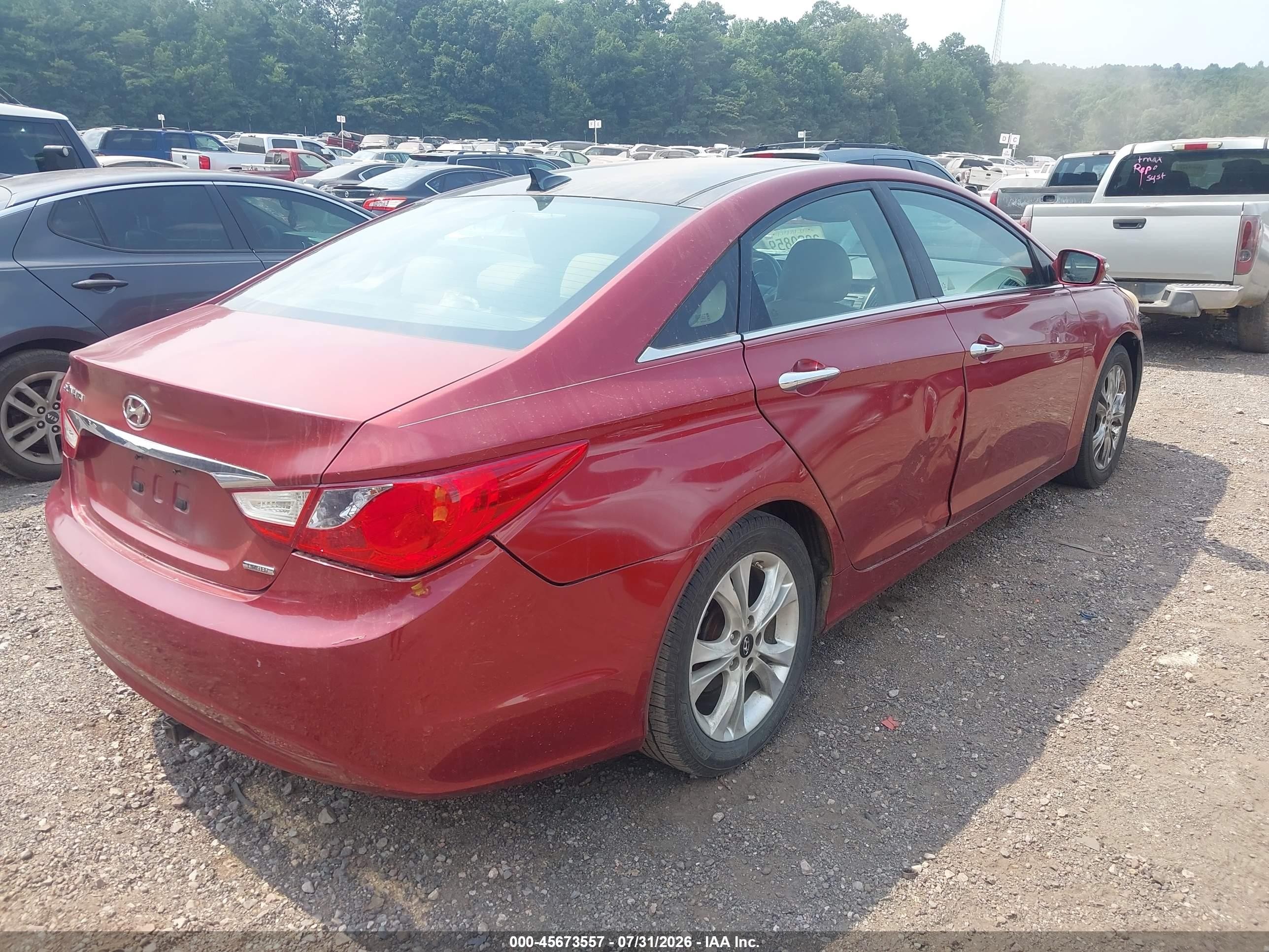 2012 Hyundai Sonata Limited Red vin: 5NPEC4ACXCH373373