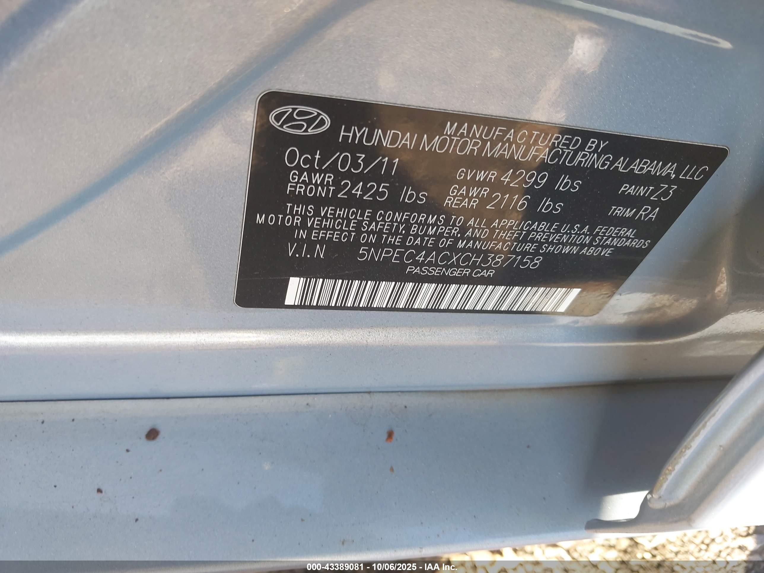 2012 Hyundai Sonata Limited Синий vin: 5NPEC4ACXCH387158