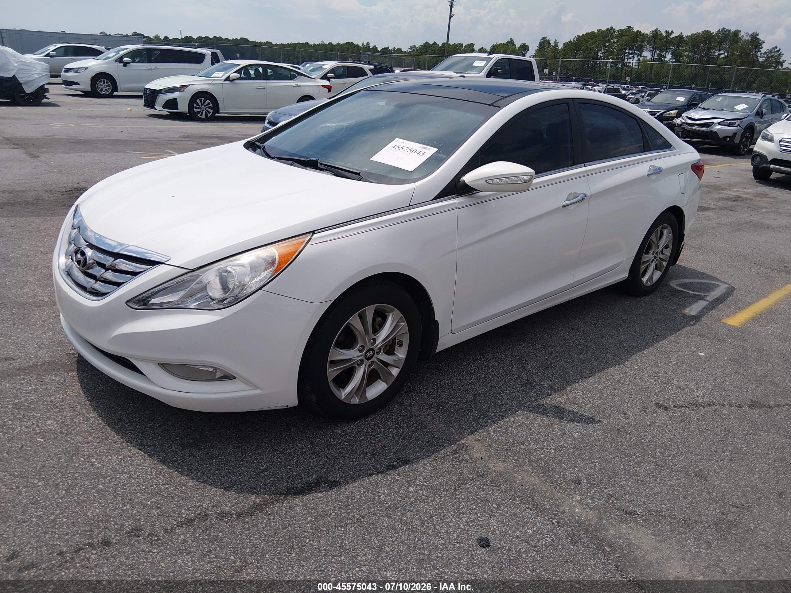 2012 Hyundai Sonata Limited White vin: 5NPEC4ACXCH472324