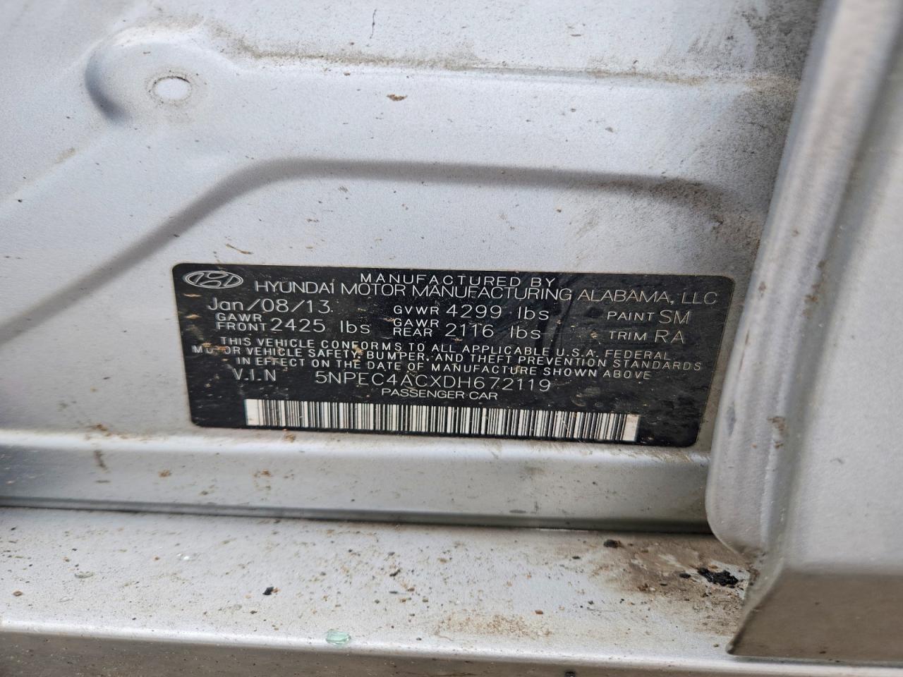 2013 Hyundai Sonata Limited Silver vin: 5NPEC4ACXDH672119