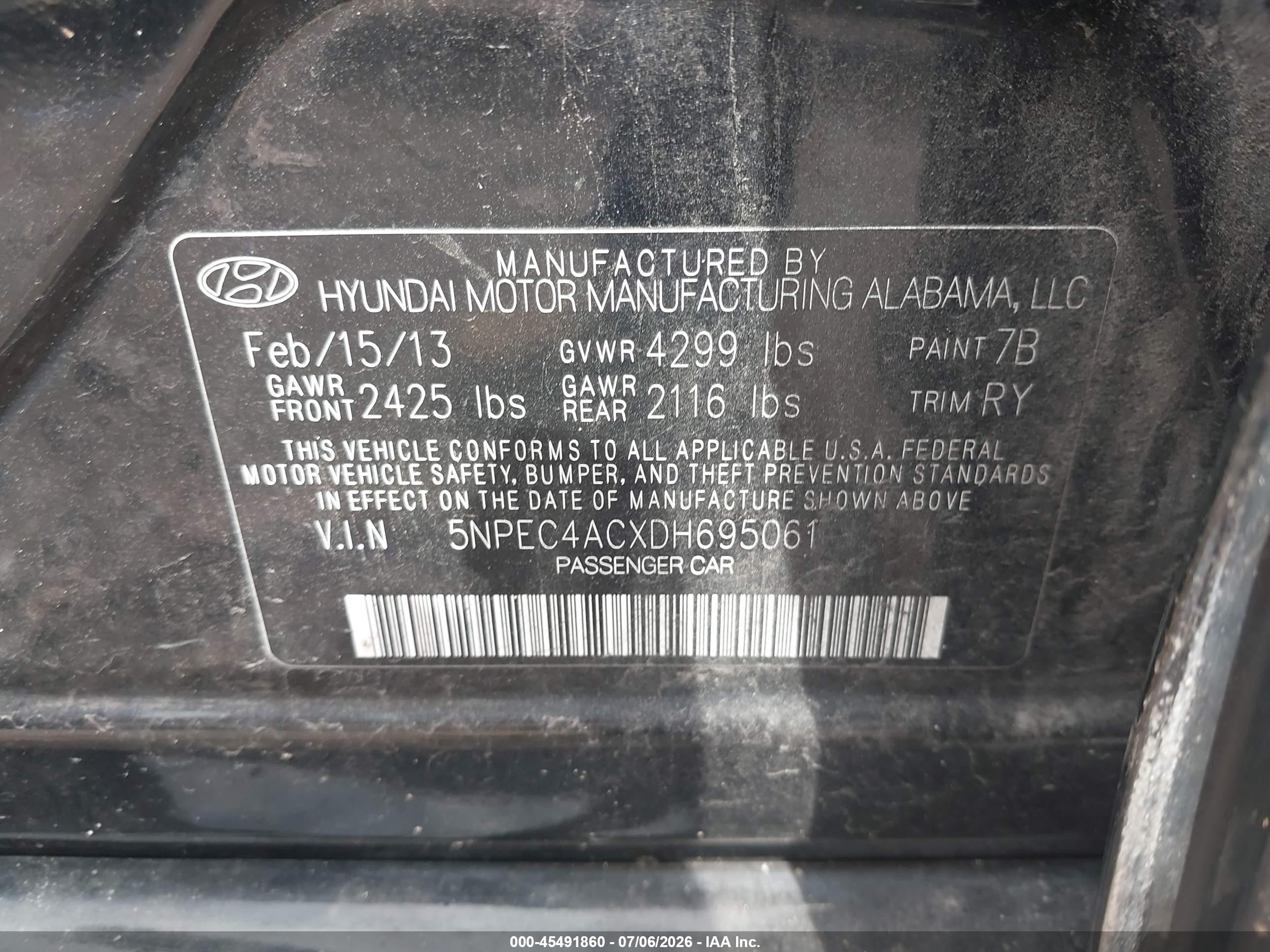 2013 Hyundai Sonata Limited Black vin: 5NPEC4ACXDH695061