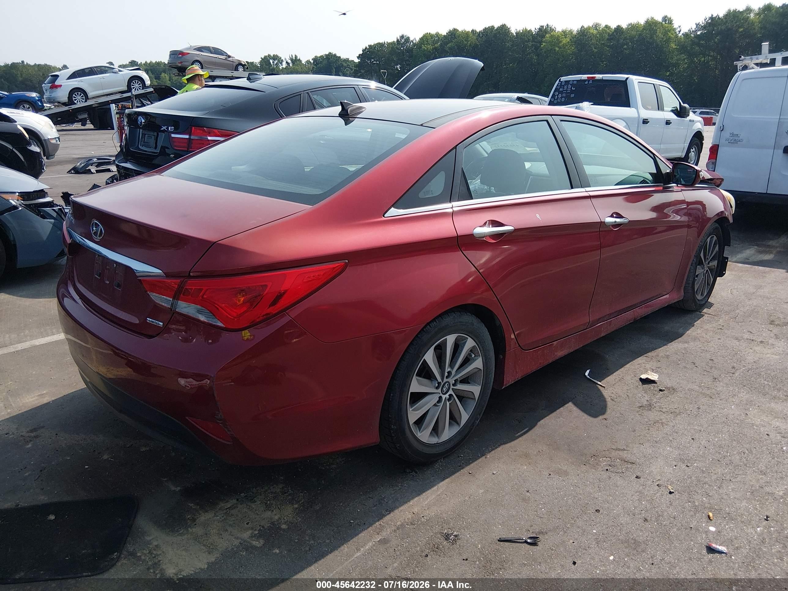 2014 Hyundai Sonata Limited Red vin: 5NPEC4ACXEH818052