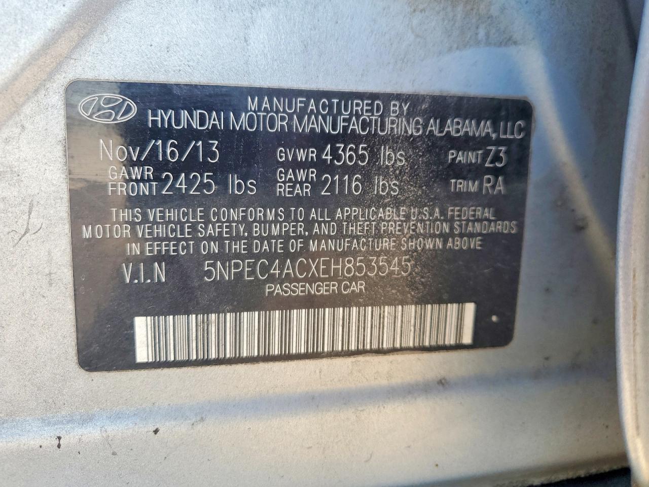 2014 Hyundai Sonata Limited Blue vin: 5NPEC4ACXEH853545