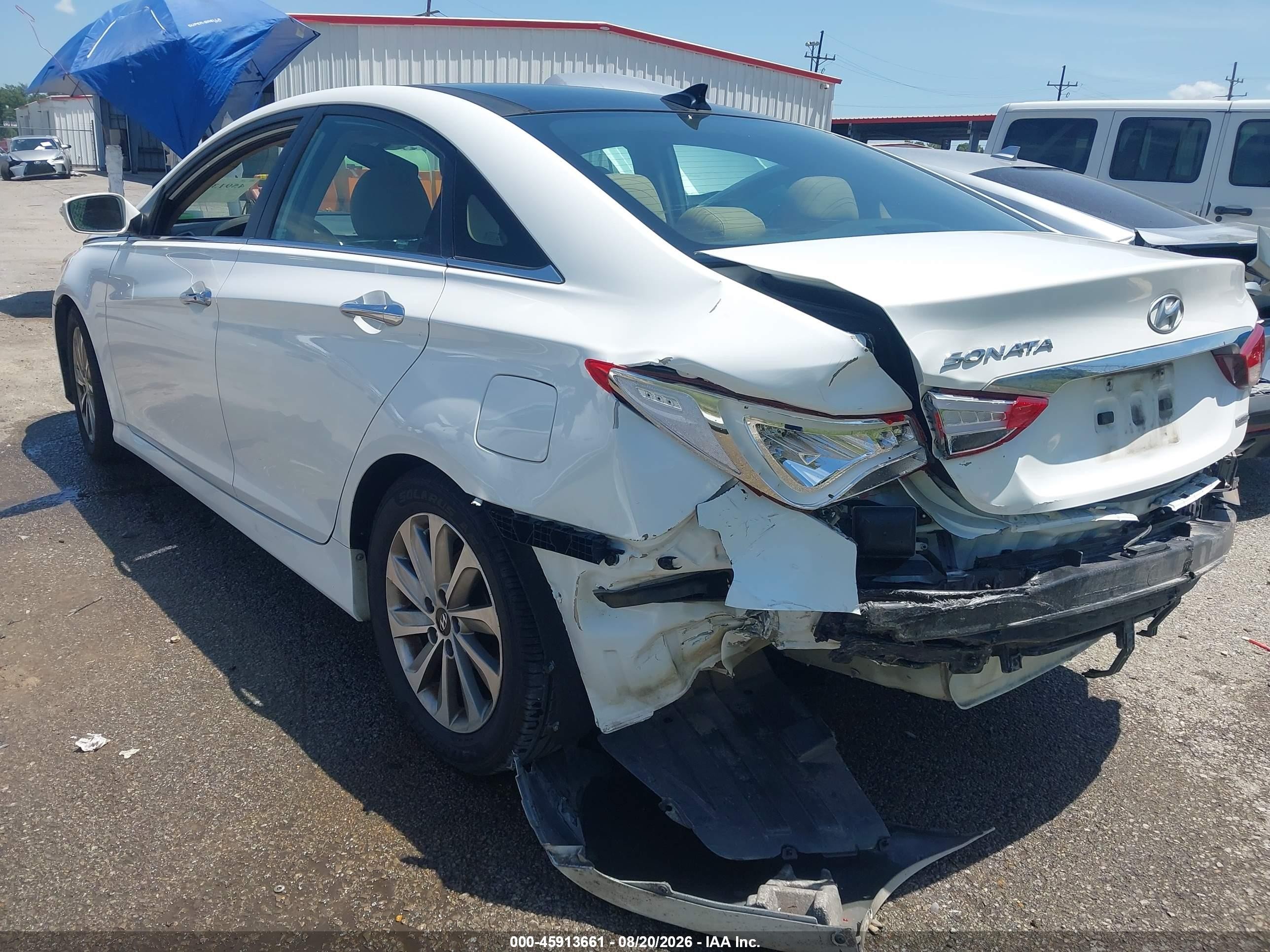 2014 Hyundai Sonata Limited White vin: 5NPEC4ACXEH907376