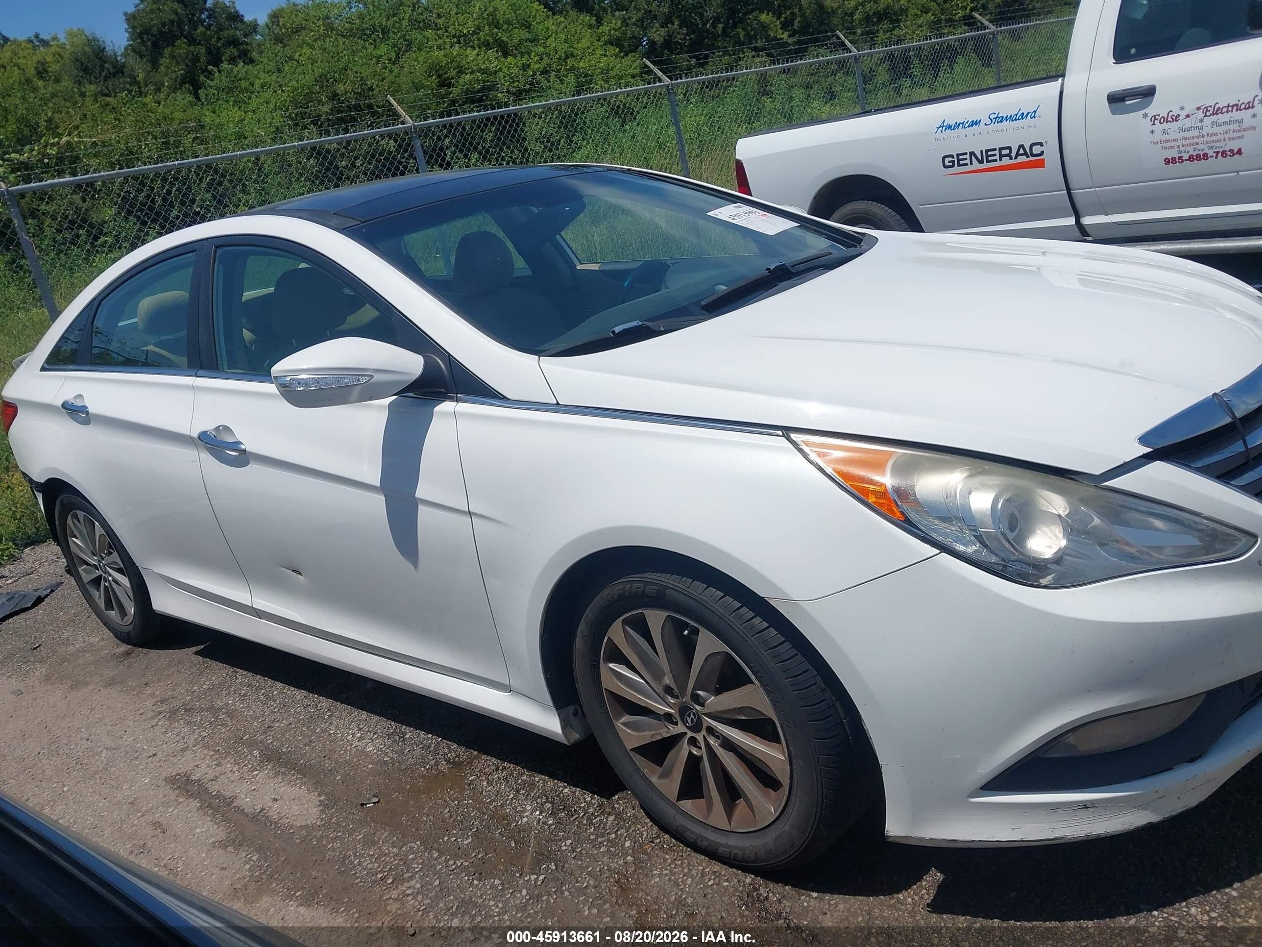 2014 Hyundai Sonata Limited White vin: 5NPEC4ACXEH907376