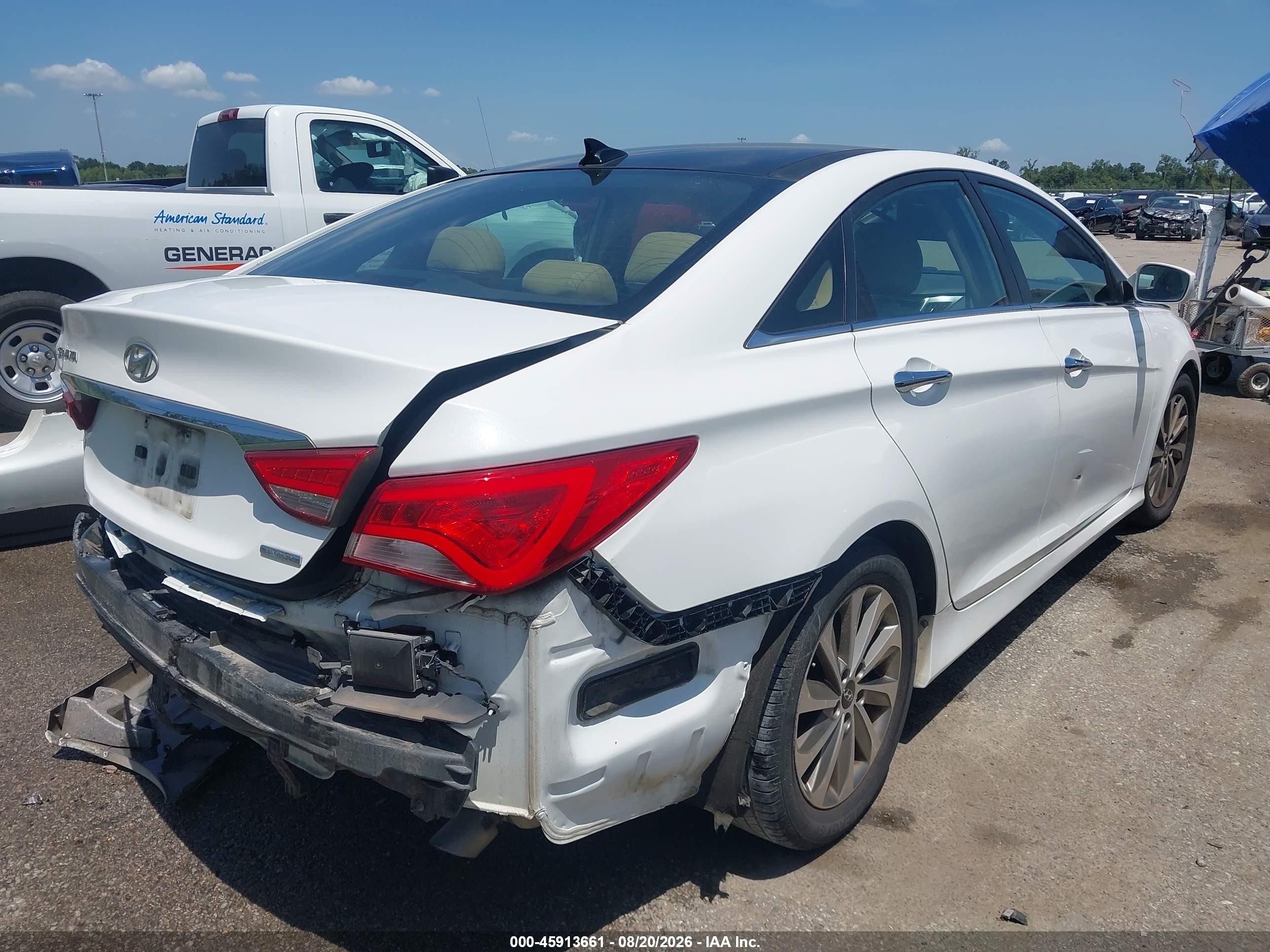 2014 Hyundai Sonata Limited White vin: 5NPEC4ACXEH907376