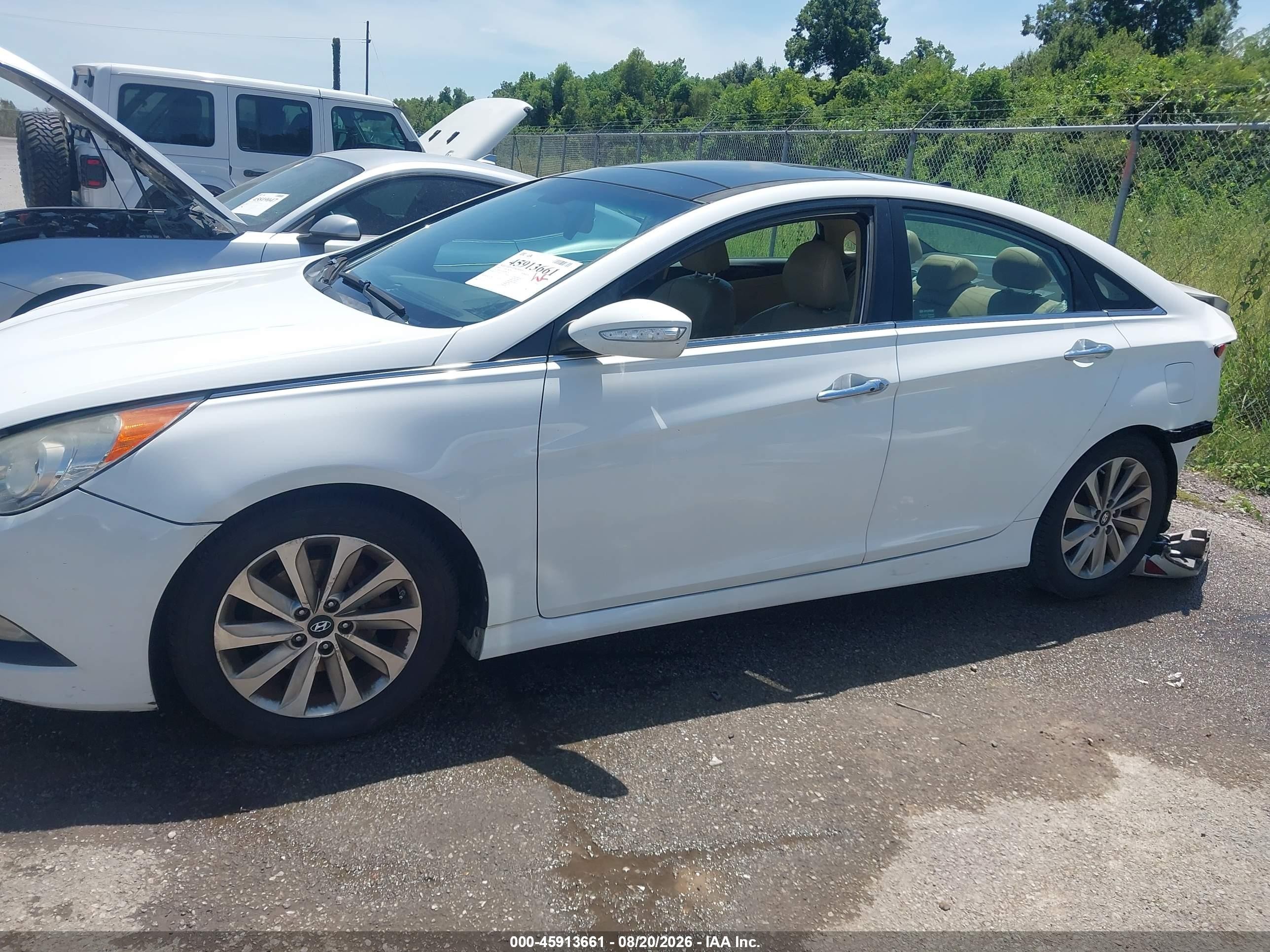 2014 Hyundai Sonata Limited White vin: 5NPEC4ACXEH907376