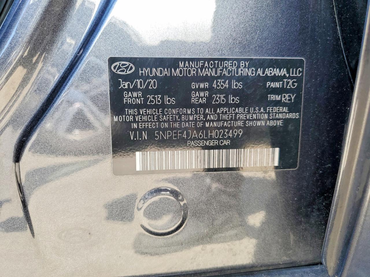 2020 Hyundai Sonata Sel Серый vin: 5NPEF4JA6LH023499