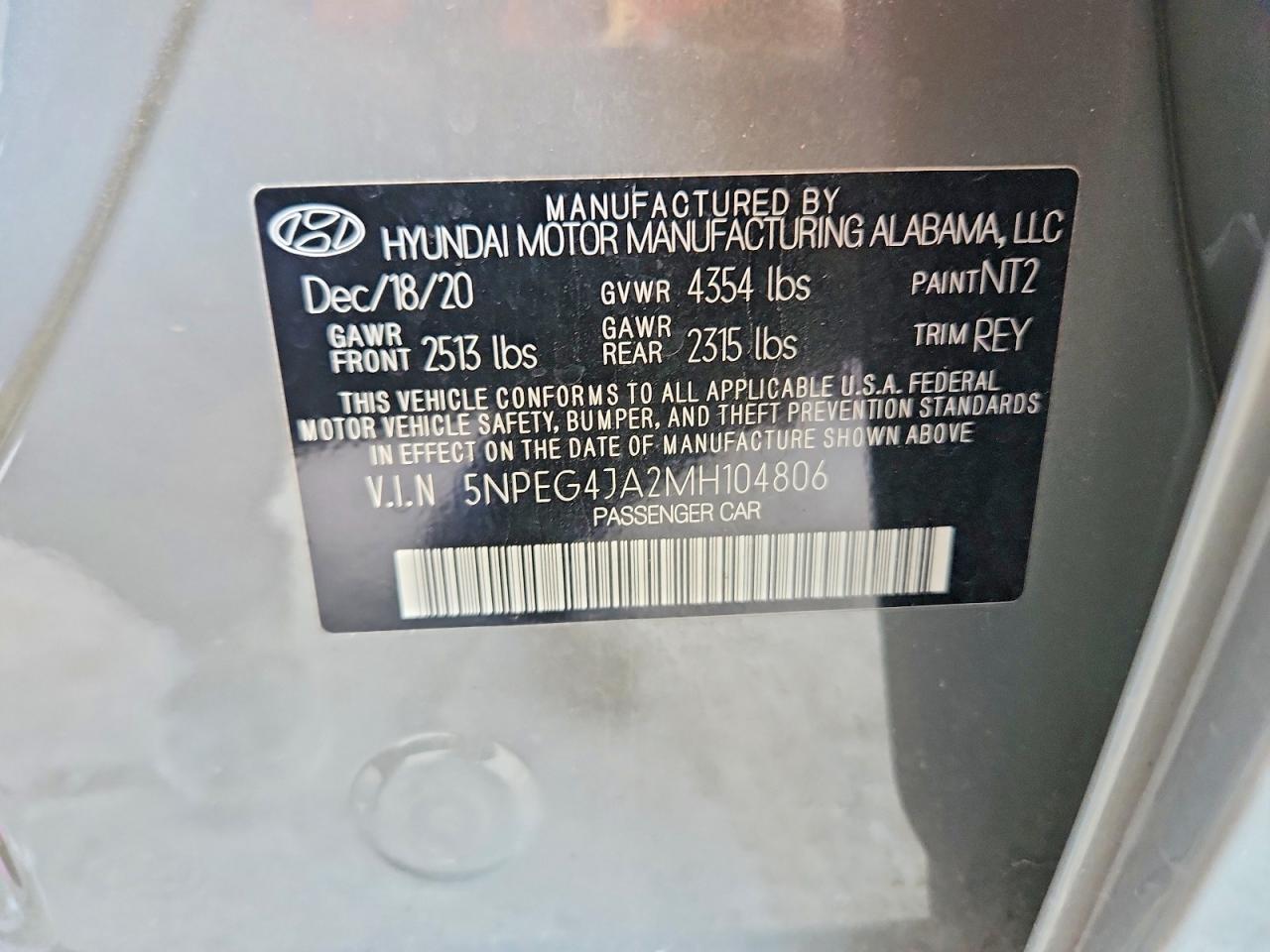 2021 Hyundai Sonata Se Серый vin: 5NPEG4JA2MH104806