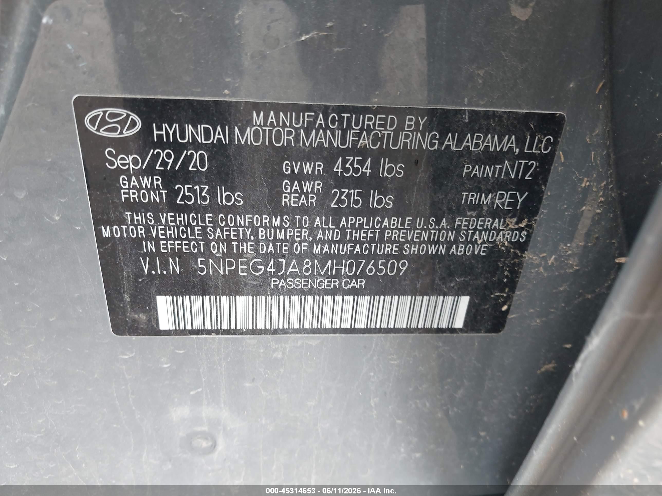 2021 Hyundai Sonata Se Серый vin: 5NPEG4JA8MH076509