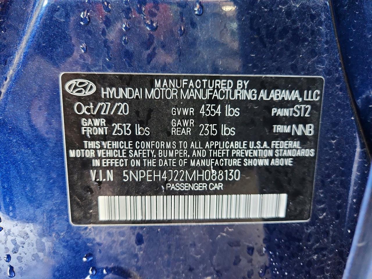 2021 Hyundai Sonata Limited Синий vin: 5NPEH4J22MH088130