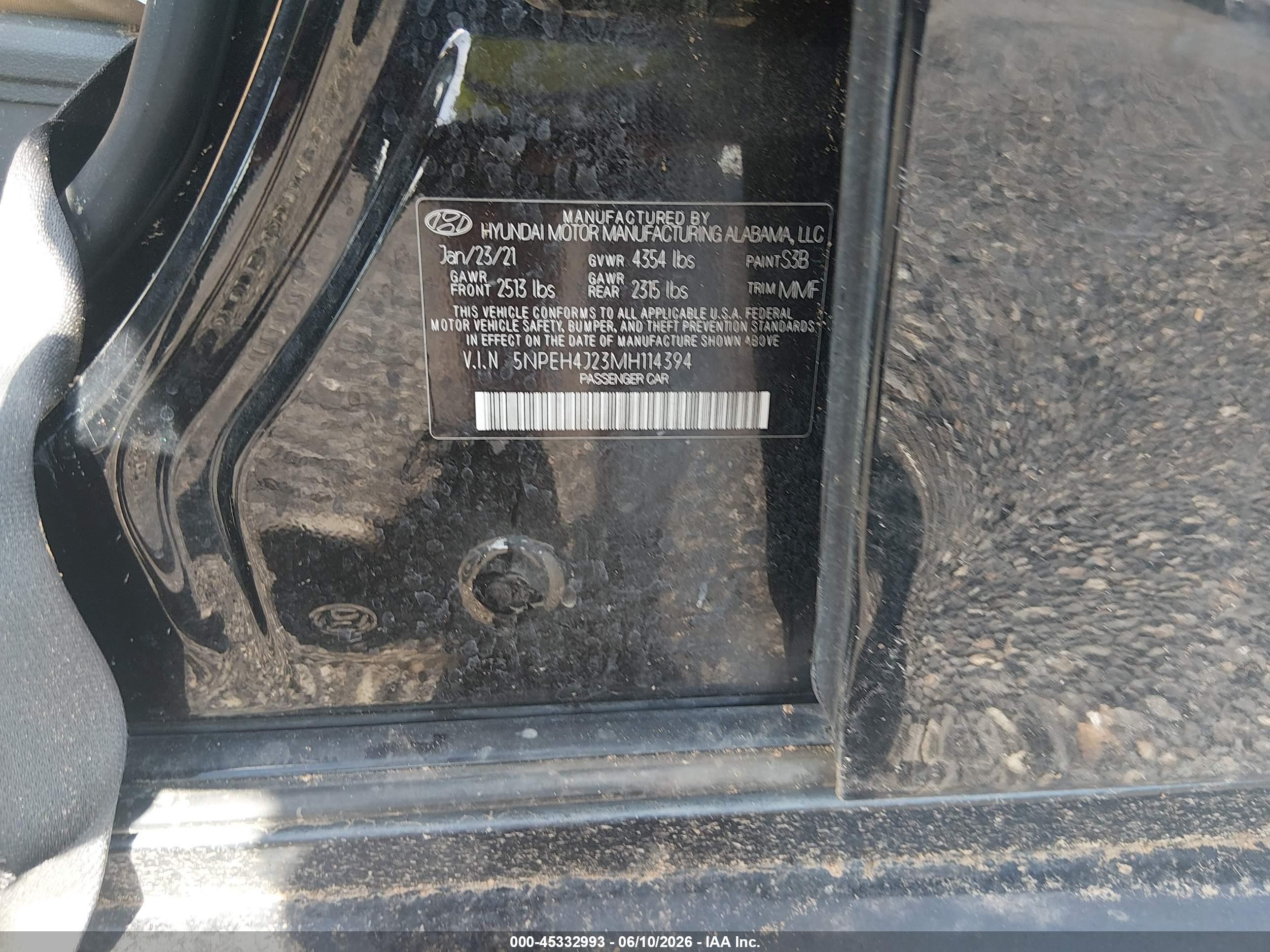 2021 Hyundai Sonata Limited Black vin: 5NPEH4J23MH114394