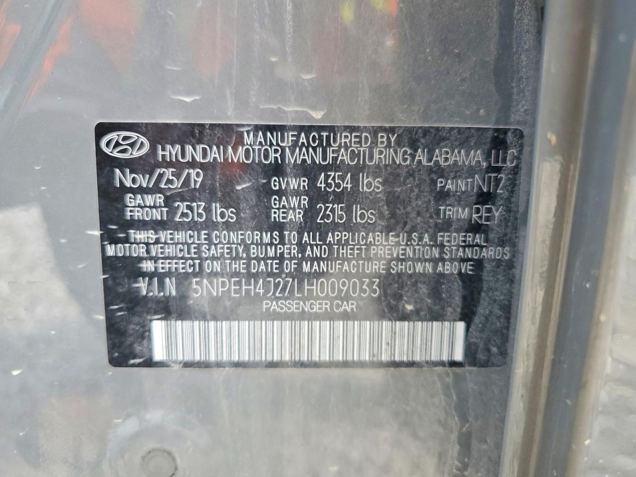2020 Hyundai Sonata Limited Серый vin: 5NPEH4J27LH009033