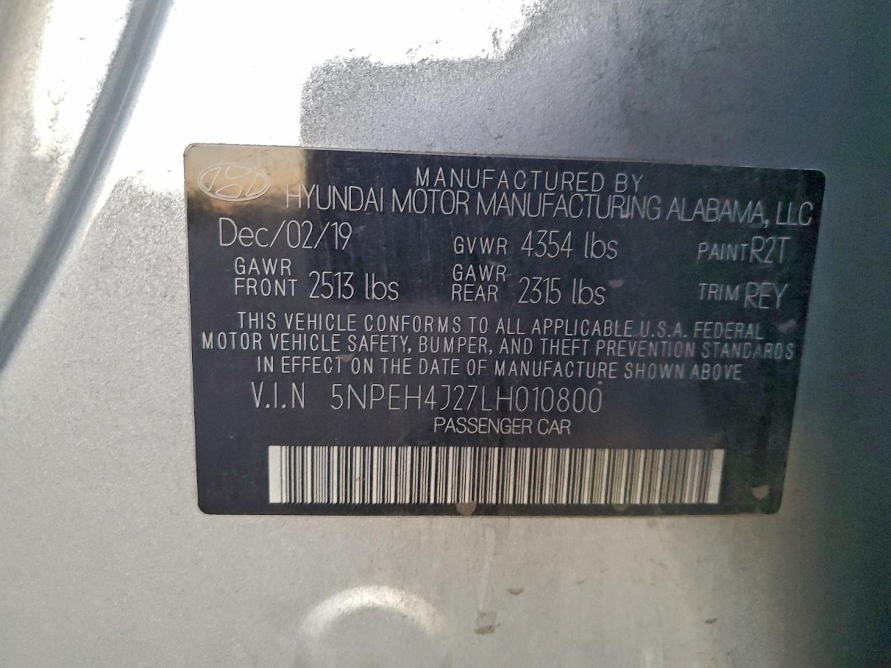 2020 Hyundai Sonata Limited Silver vin: 5NPEH4J27LH010800