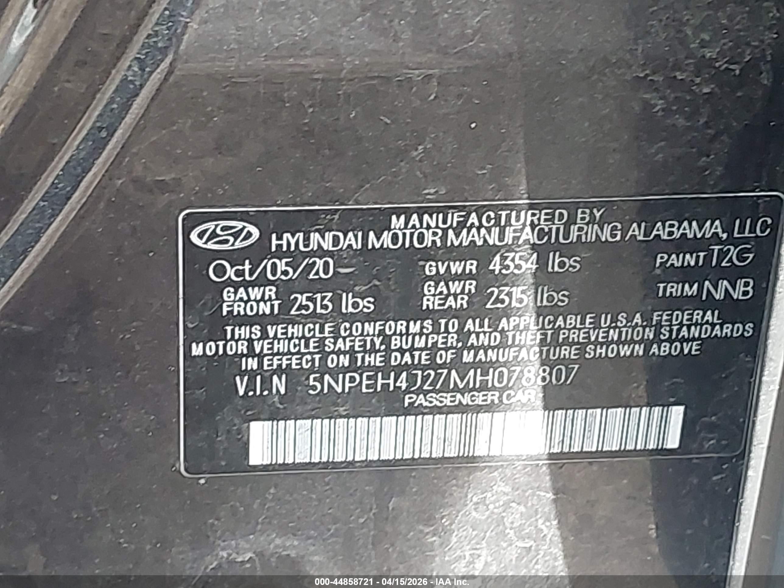 2021 Hyundai Sonata Limited Black vin: 5NPEH4J27MH078807