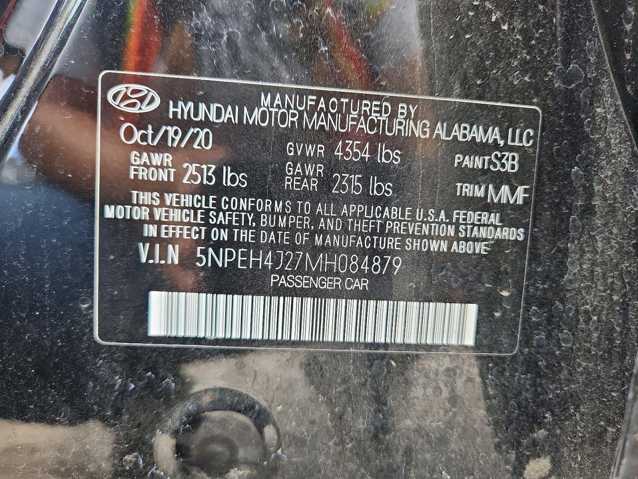 2021 Hyundai Sonata Limited Black vin: 5NPEH4J27MH084879