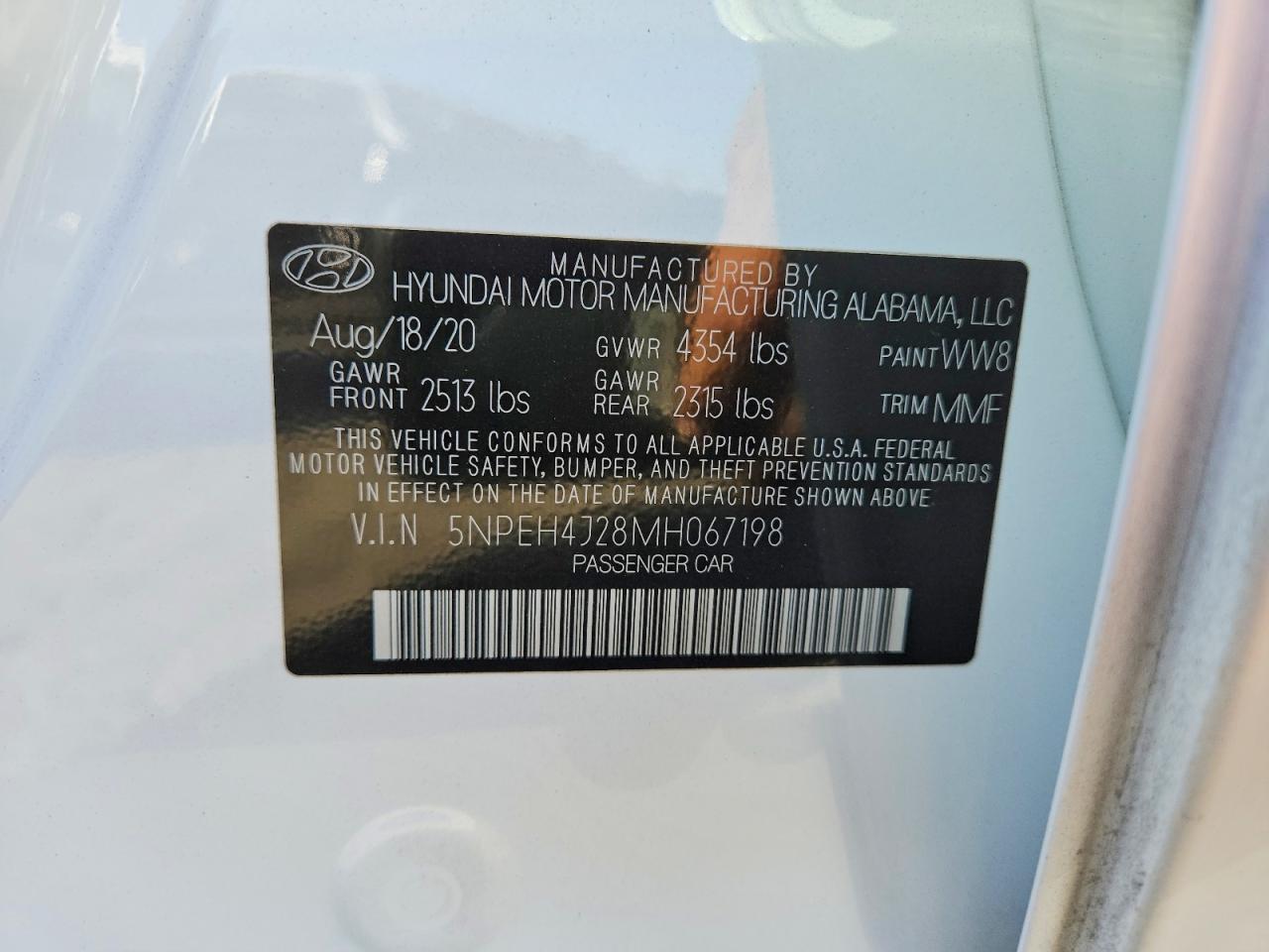2021 Hyundai Sonata Limited Белый vin: 5NPEH4J28MH067198