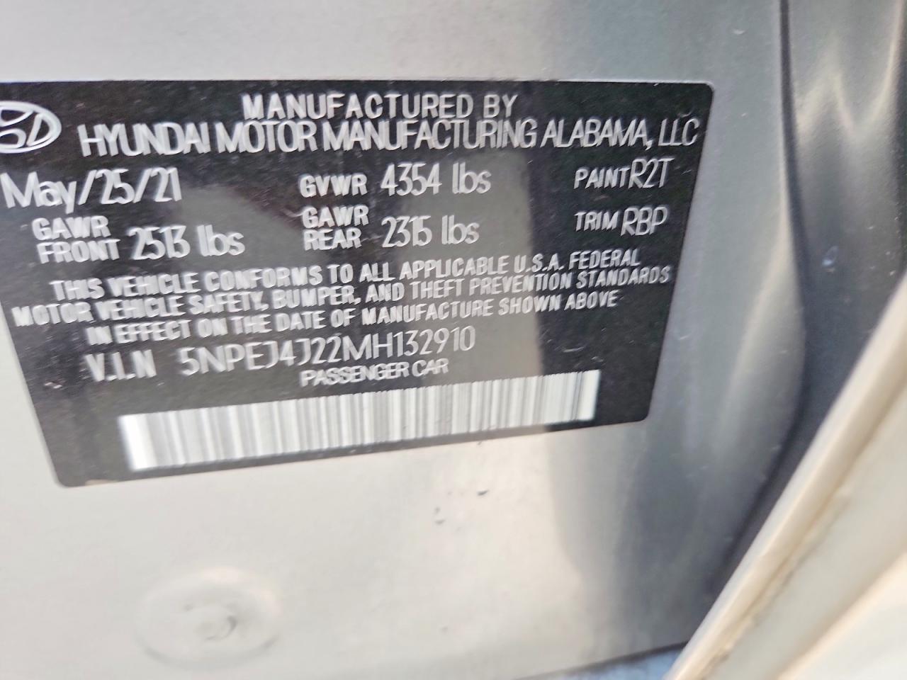 2021 Hyundai Sonata Серебряный vin: 5NPEJ4J22MH132910