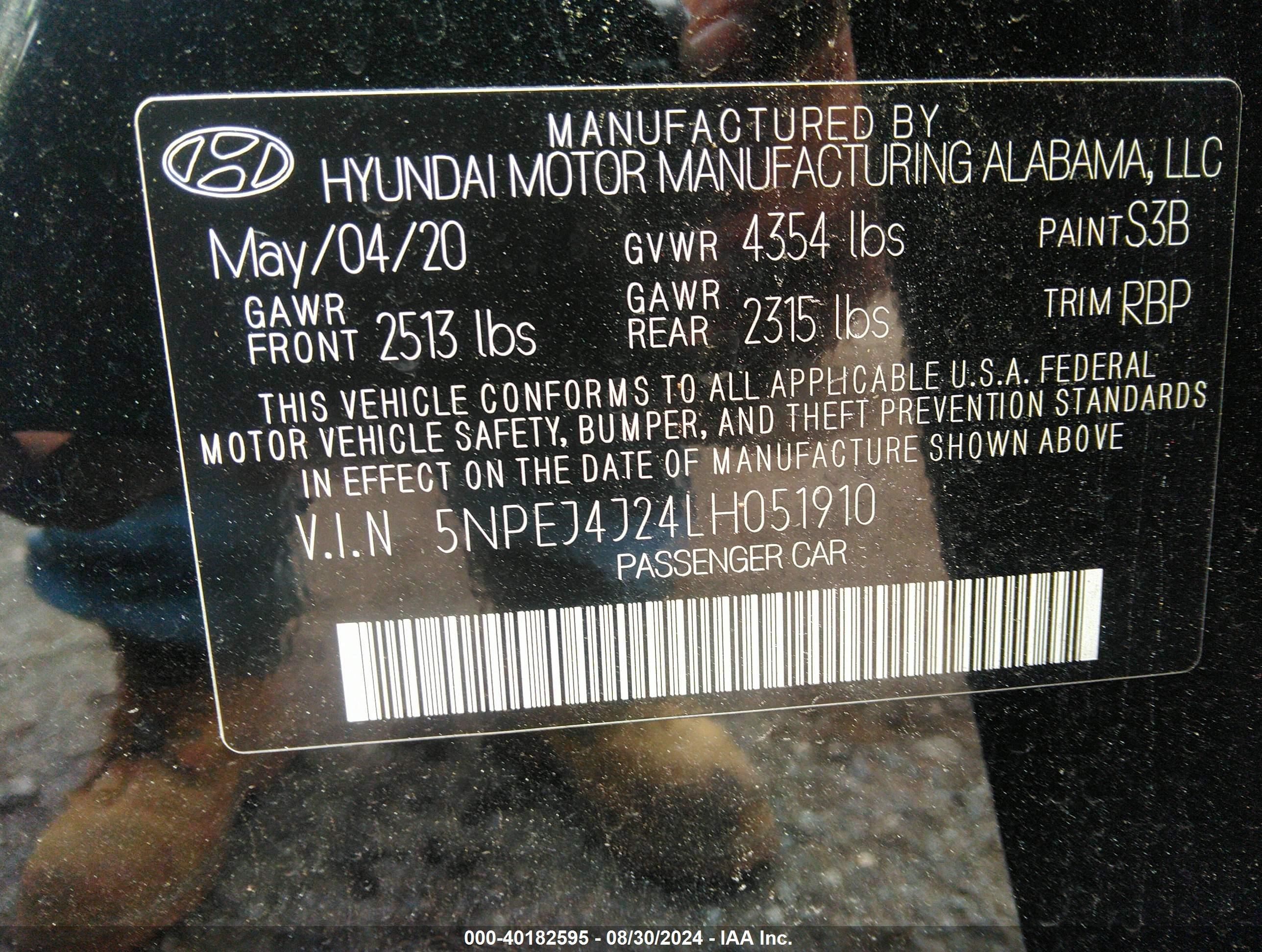 2020 Hyundai Sonata Sel Plus Черный vin: 5NPEJ4J24LH051910