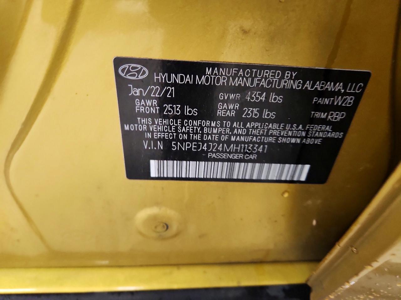 2021 Hyundai Sonata Sel Plus Gold vin: 5NPEJ4J24MH113341
