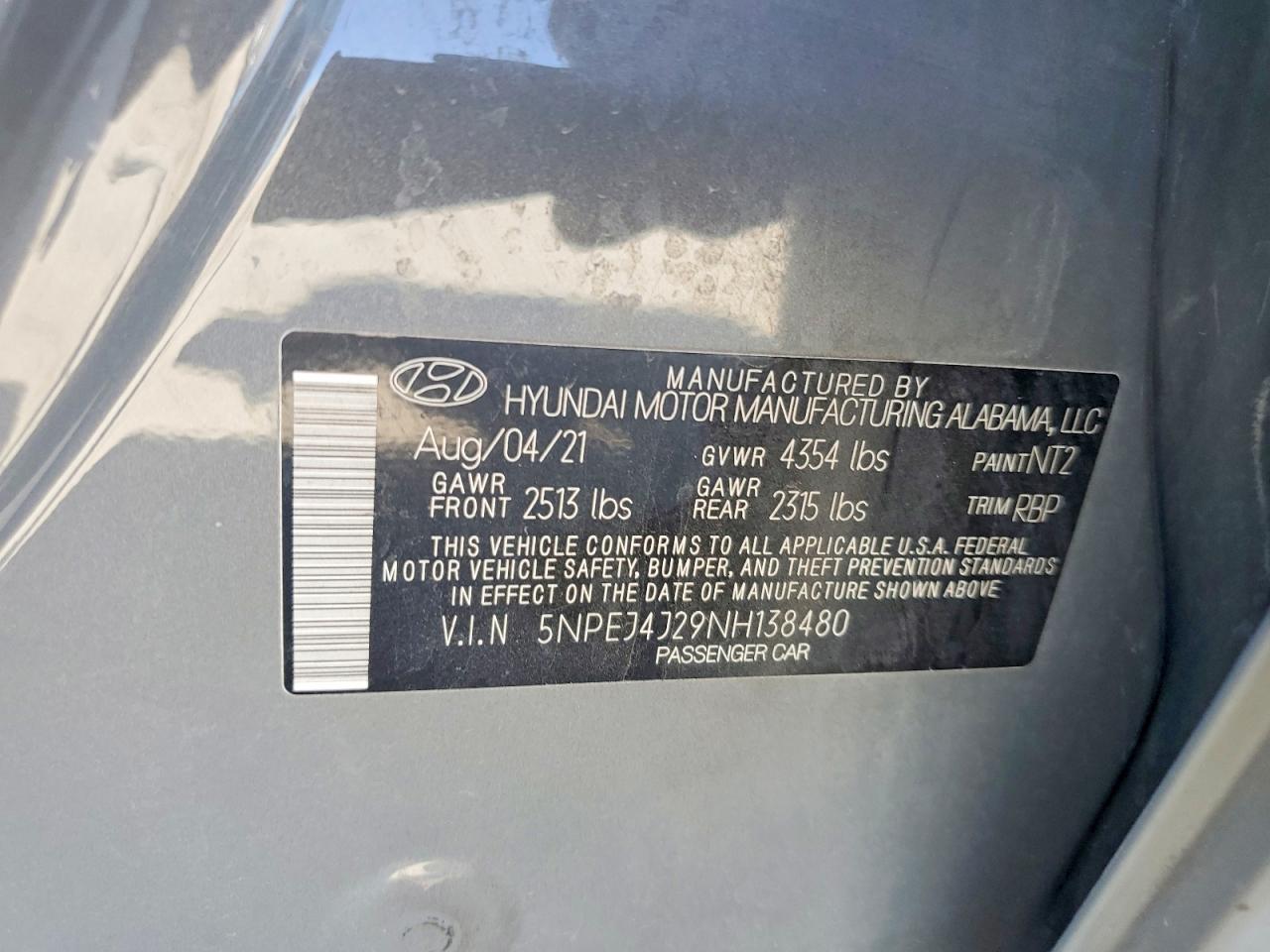 2022 Hyundai Sonata Sel Plus Серый vin: 5NPEJ4J29NH138480