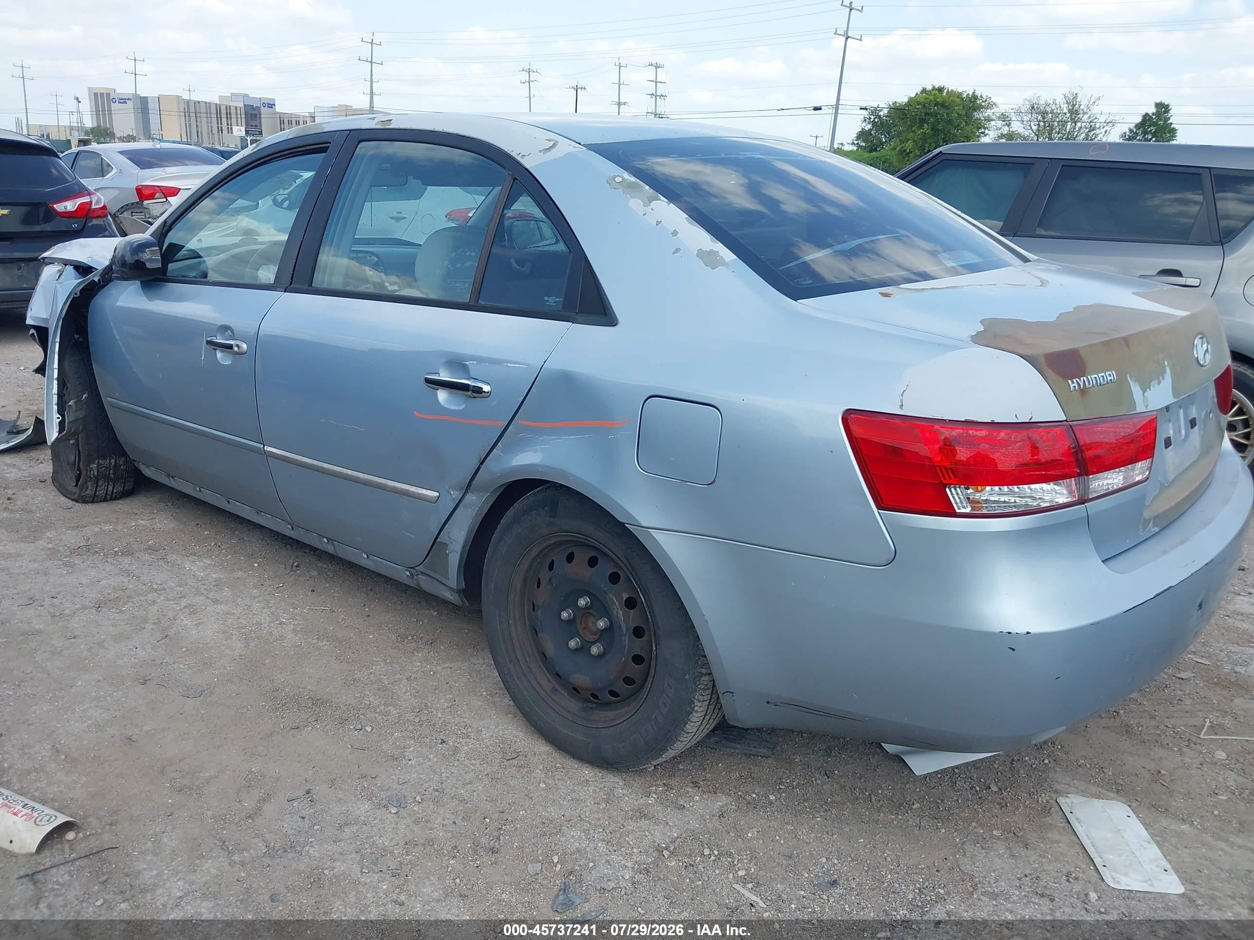 2006 Hyundai Sonata Gl Light Blue vin: 5NPET46C06H122536