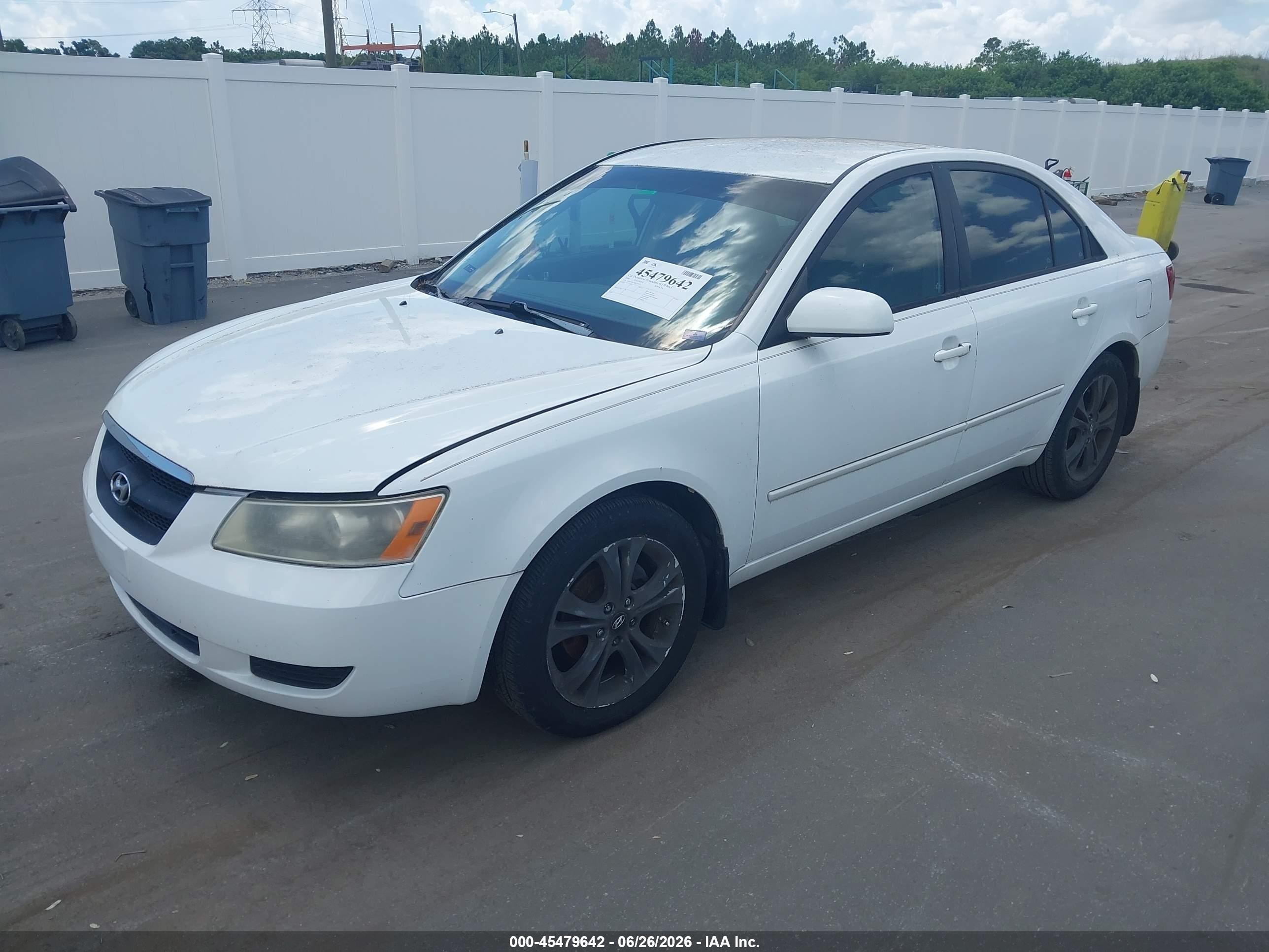 2008 Hyundai Sonata Gls White vin: 5NPET46C08H374919