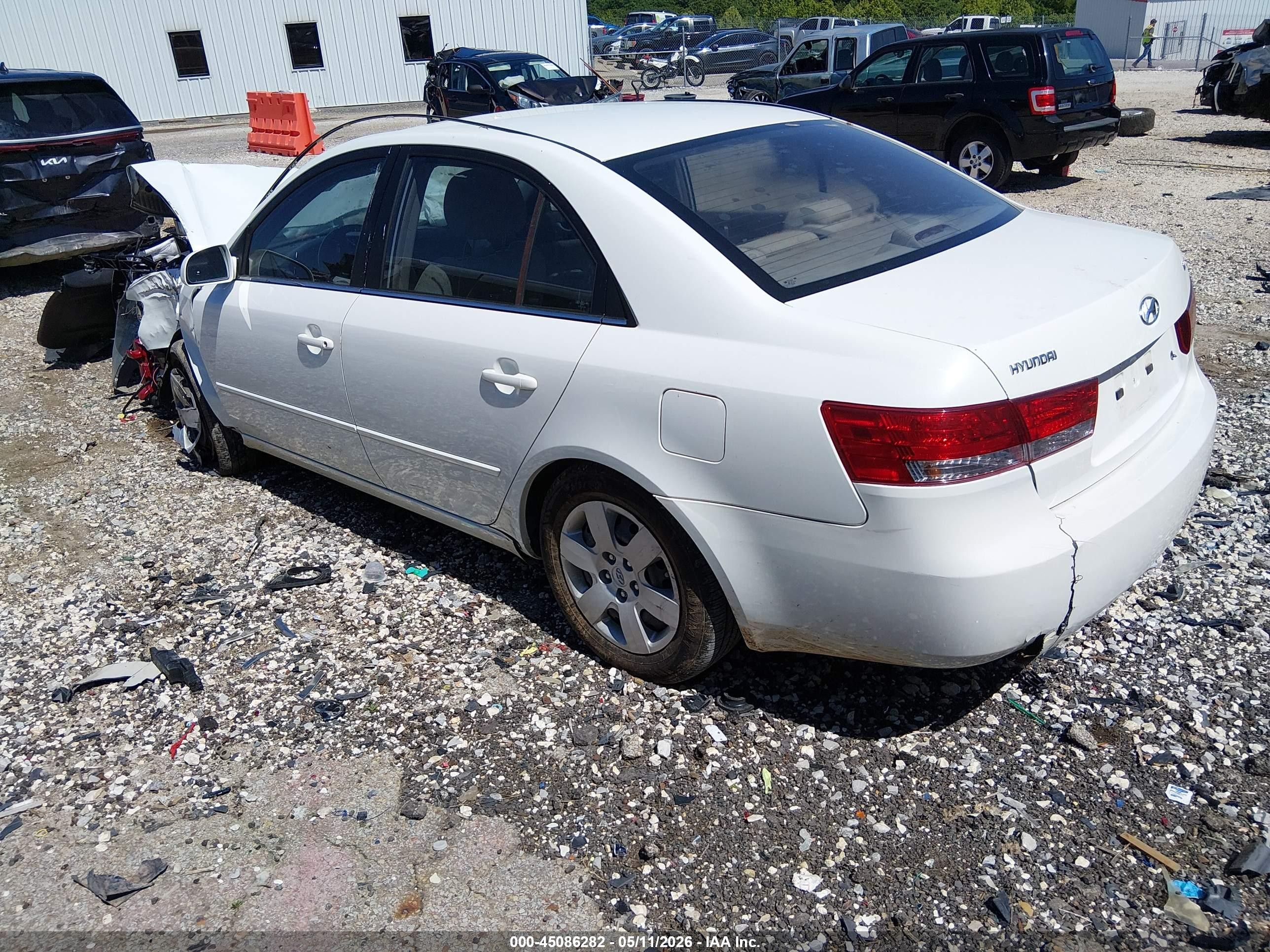 2007 Hyundai Sonata Gls White vin: 5NPET46C17H226387