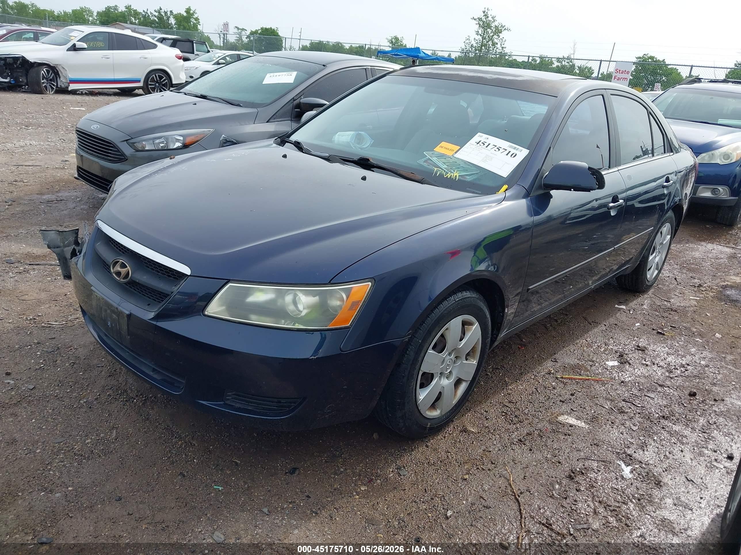 2007 Hyundai Sonata Gls Dark Blue vin: 5NPET46C17H244050