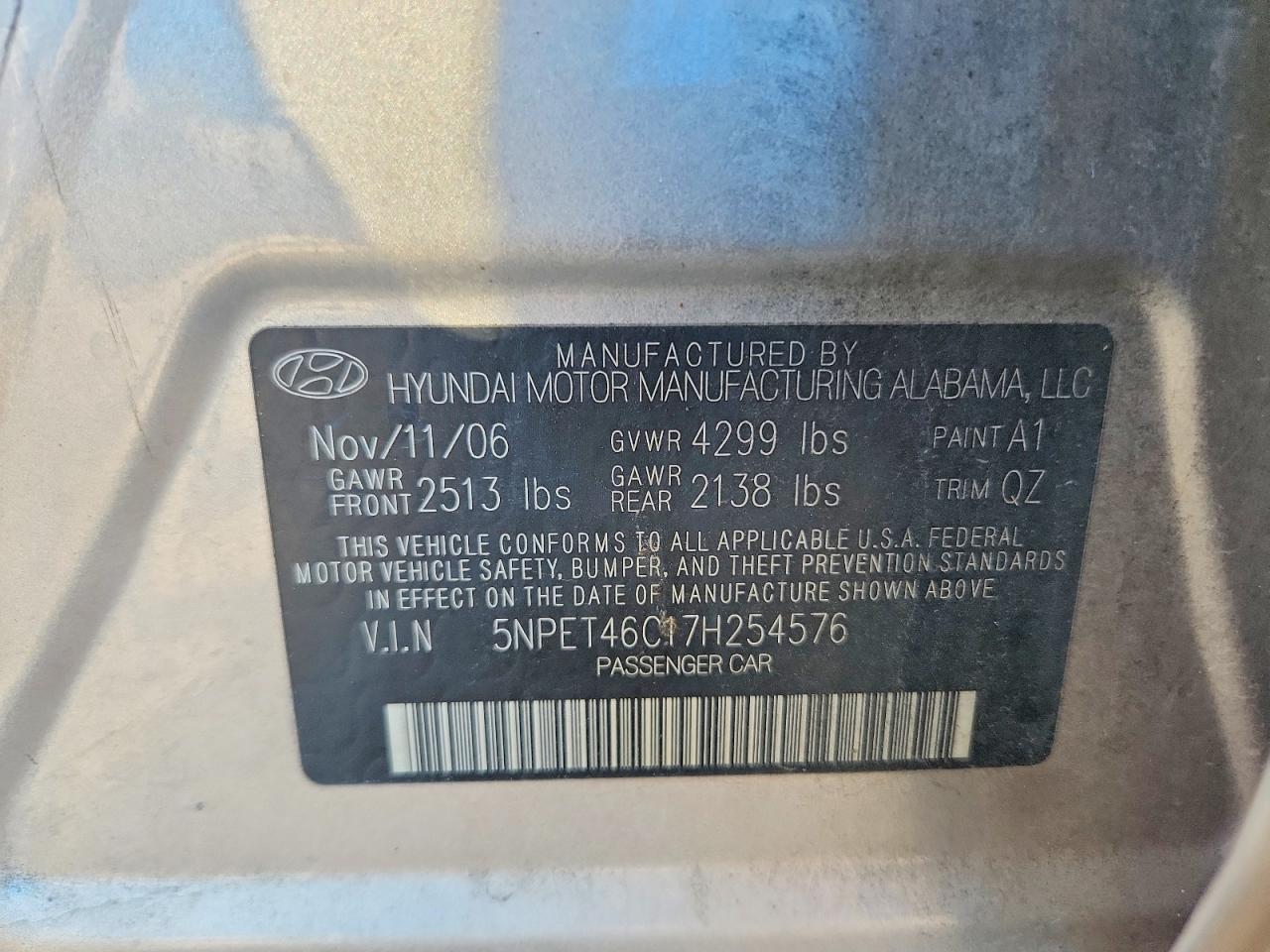 2007 Hyundai Sonata Gls Желто-коричневый vin: 5NPET46C17H254576