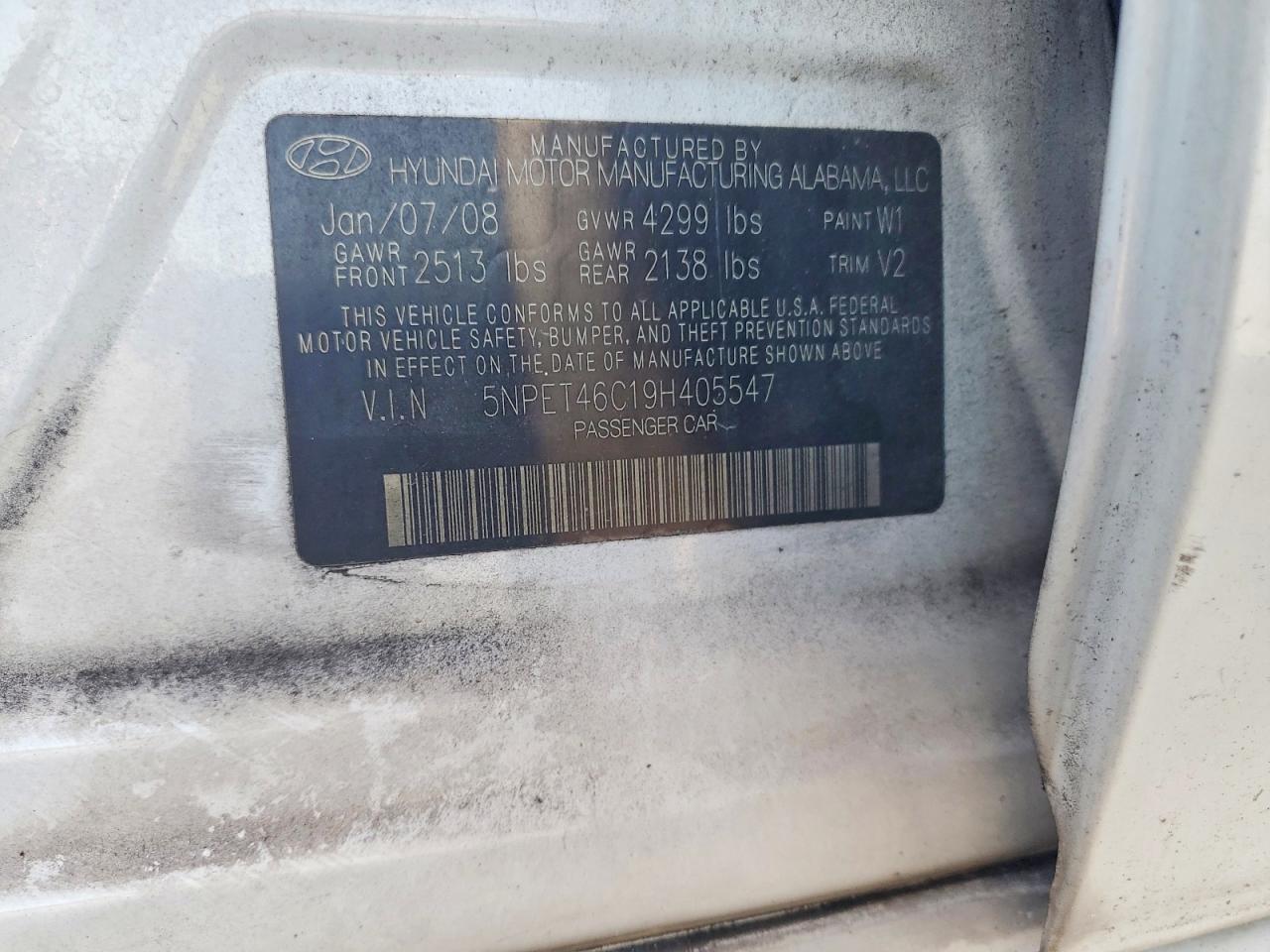 2009 Hyundai Sonata Gls Burn vin: 5NPET46C19H405547