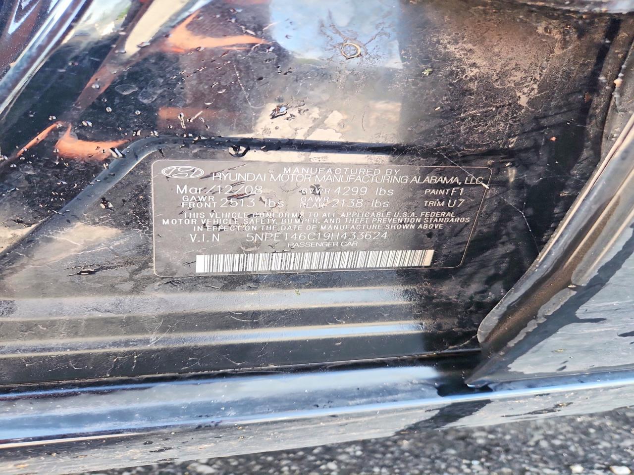2009 Hyundai Sonata Gls Black vin: 5NPET46C19H433624