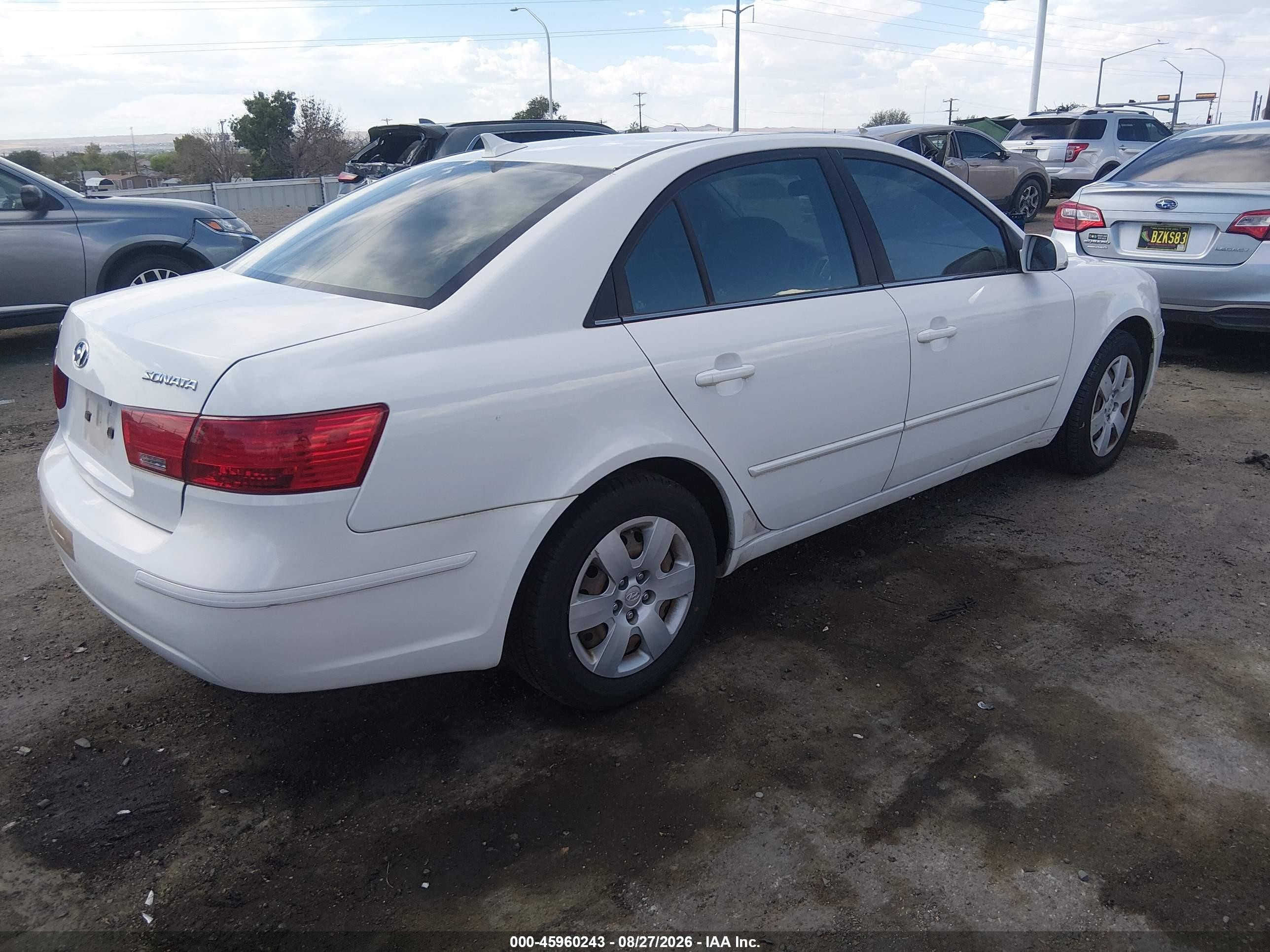 2009 Hyundai Sonata Gls Белый vin: 5NPET46C19H456904